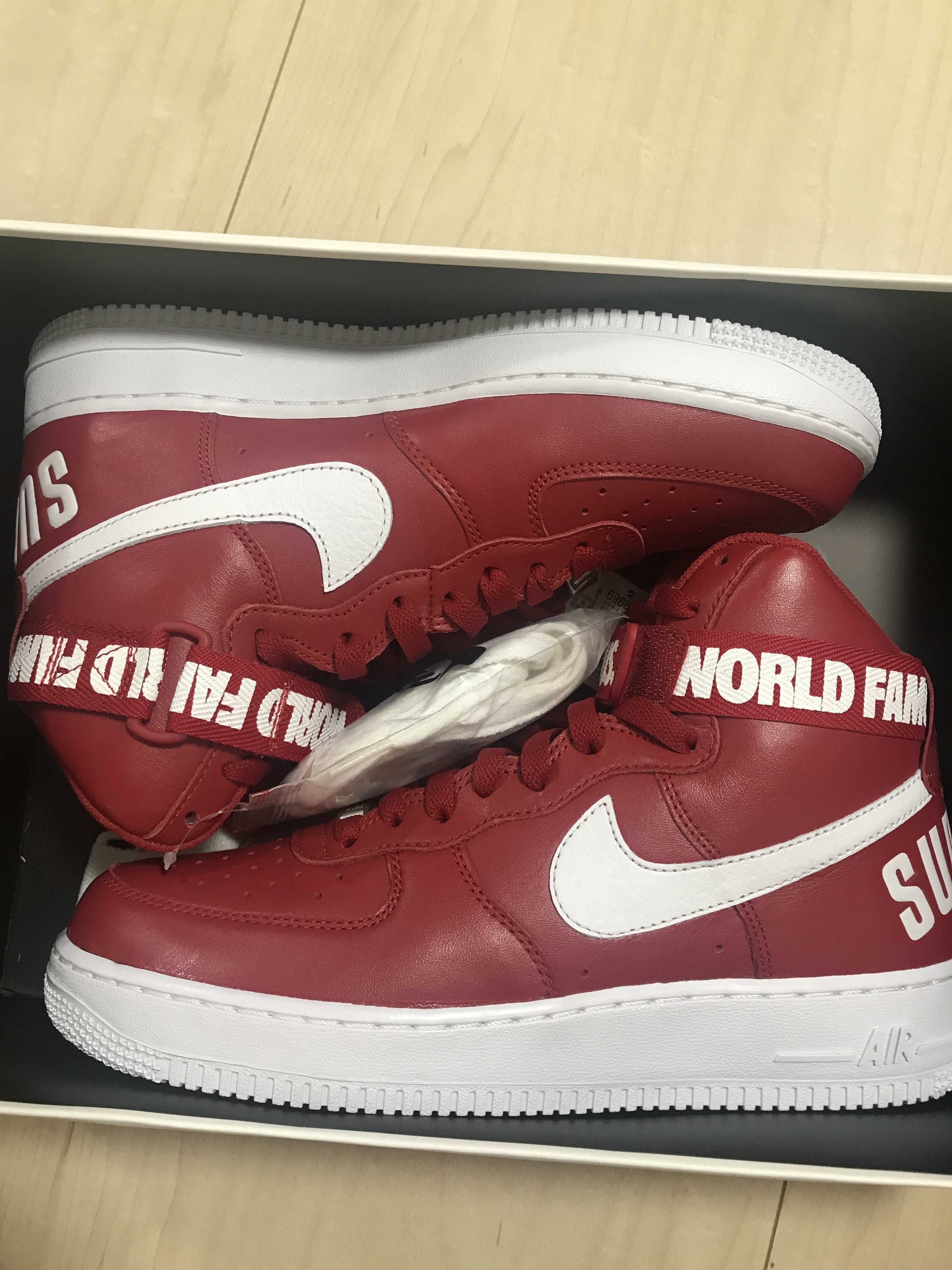 Supreme × Nike Air Force 1 High World Famous "Red"