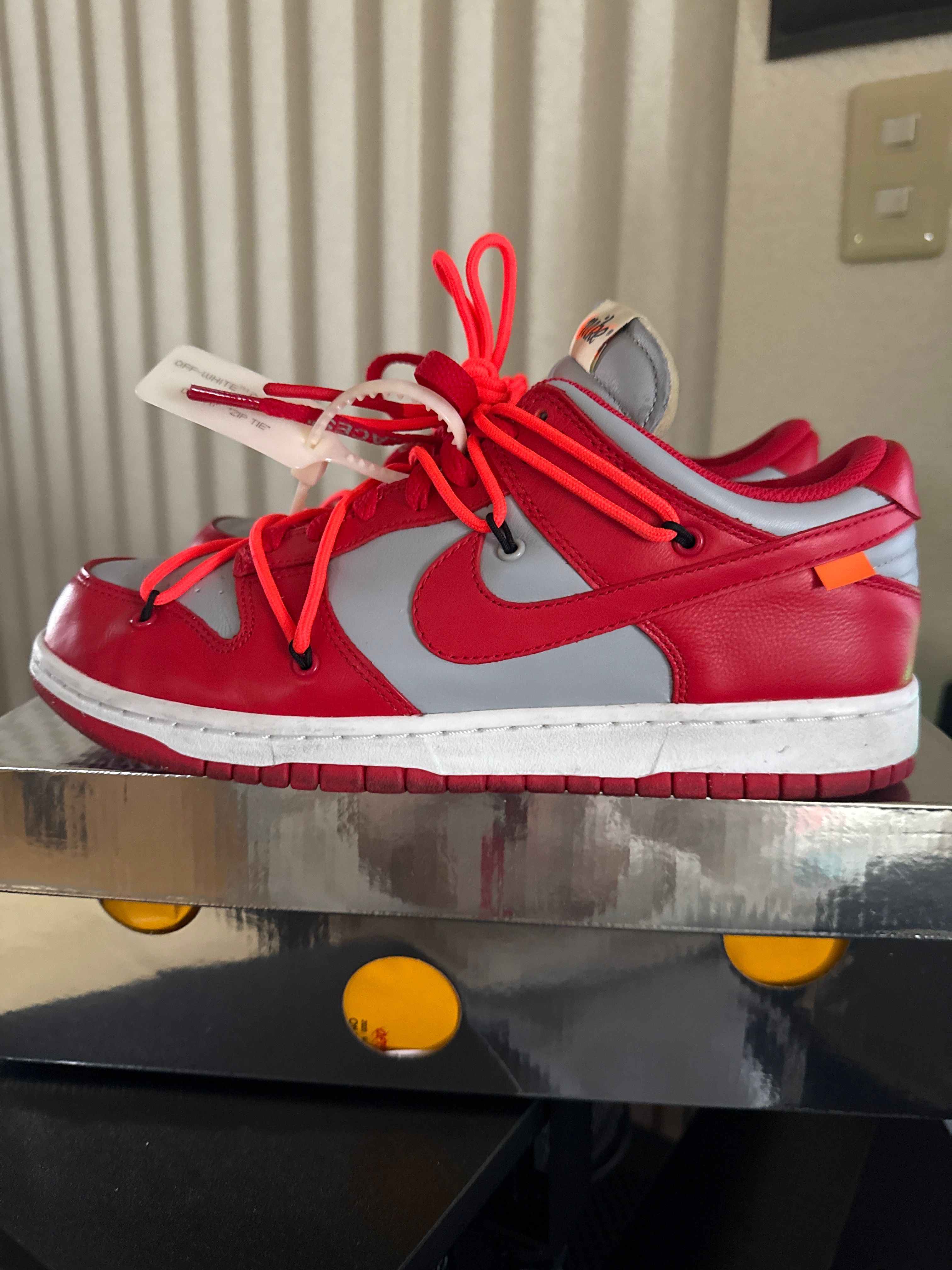 Off-White × Nike Dunk Low "University Red/Wolf Grey"