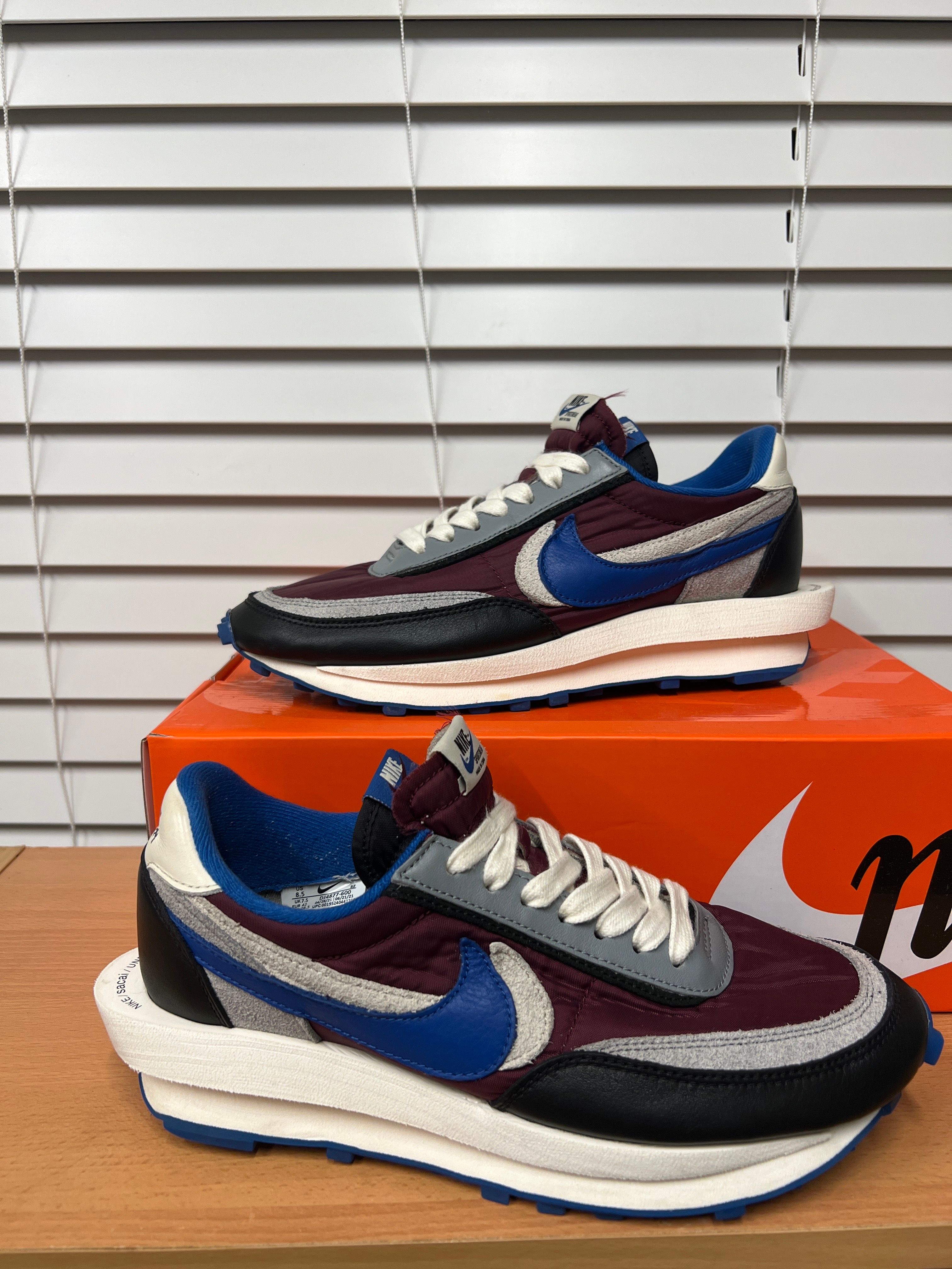 UNDERCOVER × sacai × Nike LD Waffle "Night Maroon/Pale Ivory-Ground Grey-Team Royal"