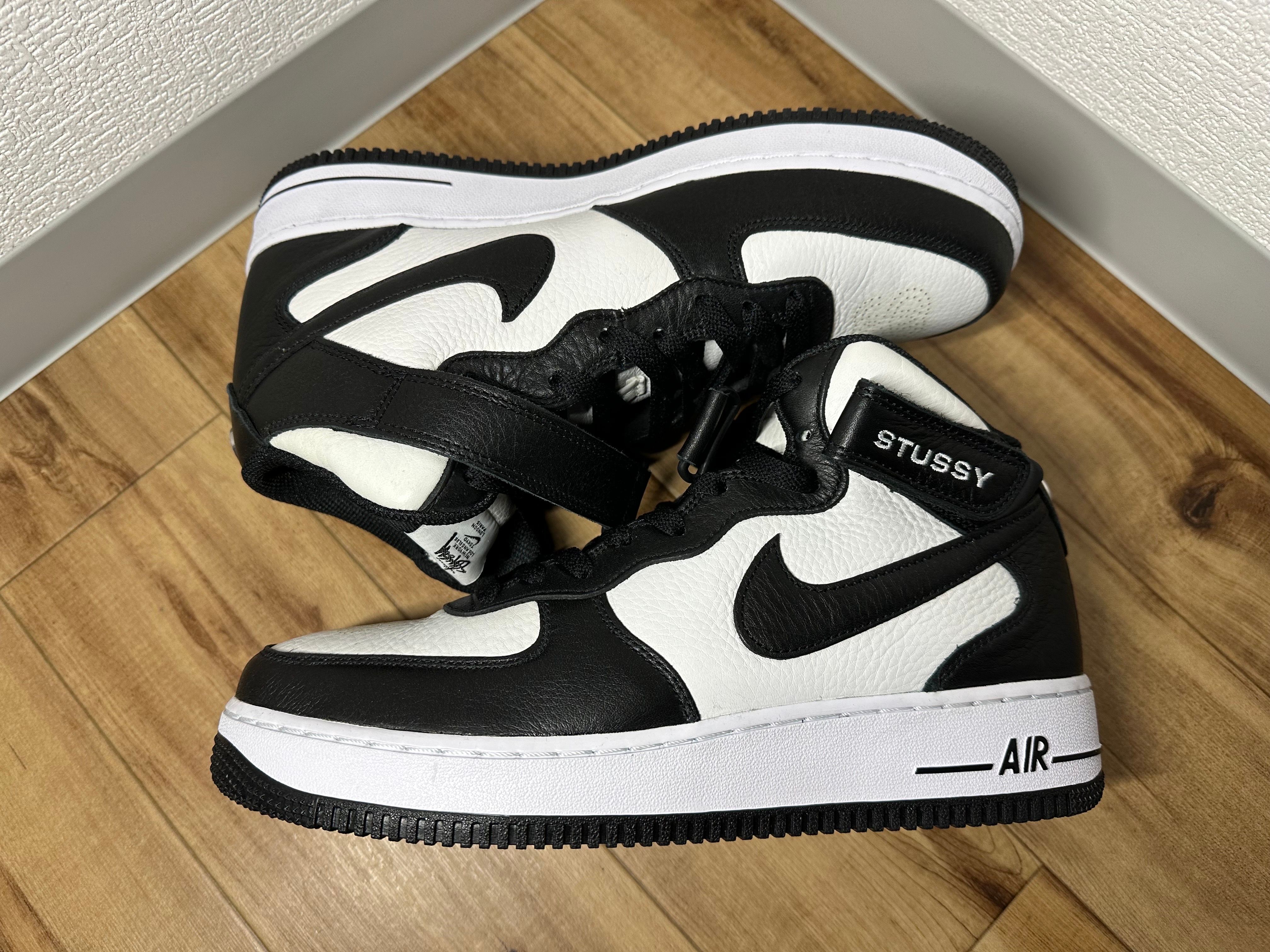 Stussy × Nike Air Force 1 Mid "Black and Light Bone"