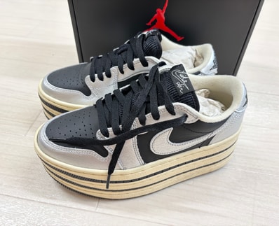 Nike Women's Air Jordan 1 Triple Stack "Metallic Silver/Black"
