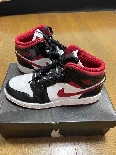 NIKE GS AIR JORDAN 1 MID "WHITE/GYM RED/BLACK"