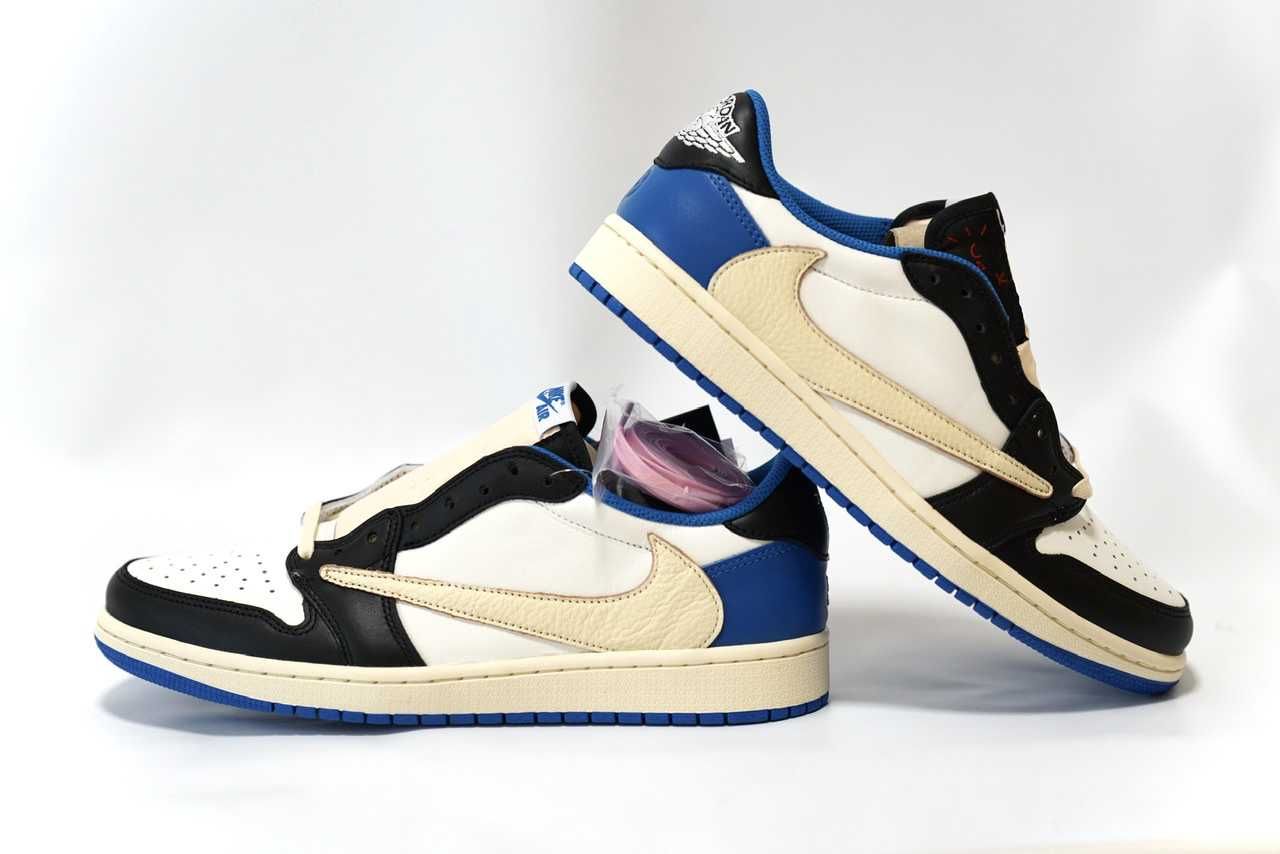 Travis Scott × fragment design × Nike Air Jordan 1 Low OG SP "Military Blue"