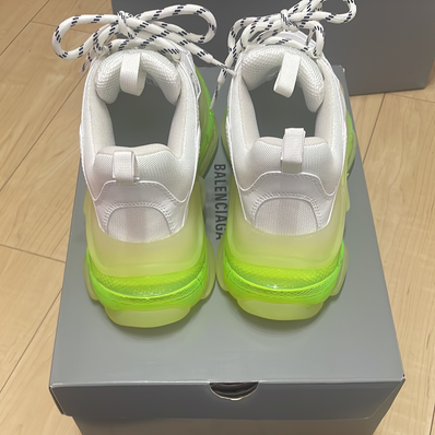 BALENCIAGA Triple S Clear Sole "White/Fluo Yellow"