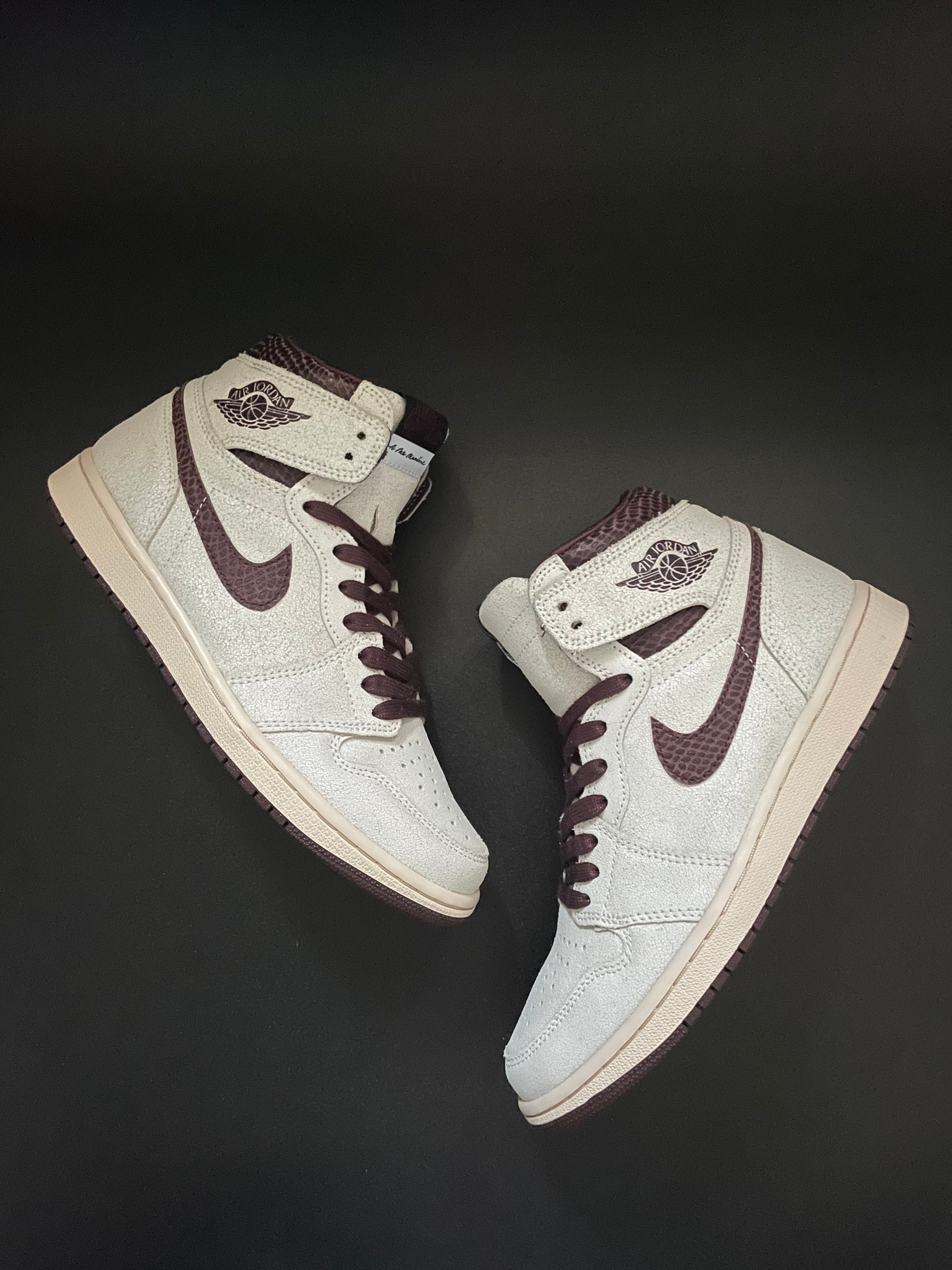 A Ma Maniere × Nike Air Jordan 1 Retro High OG "Sail and Burgundy"