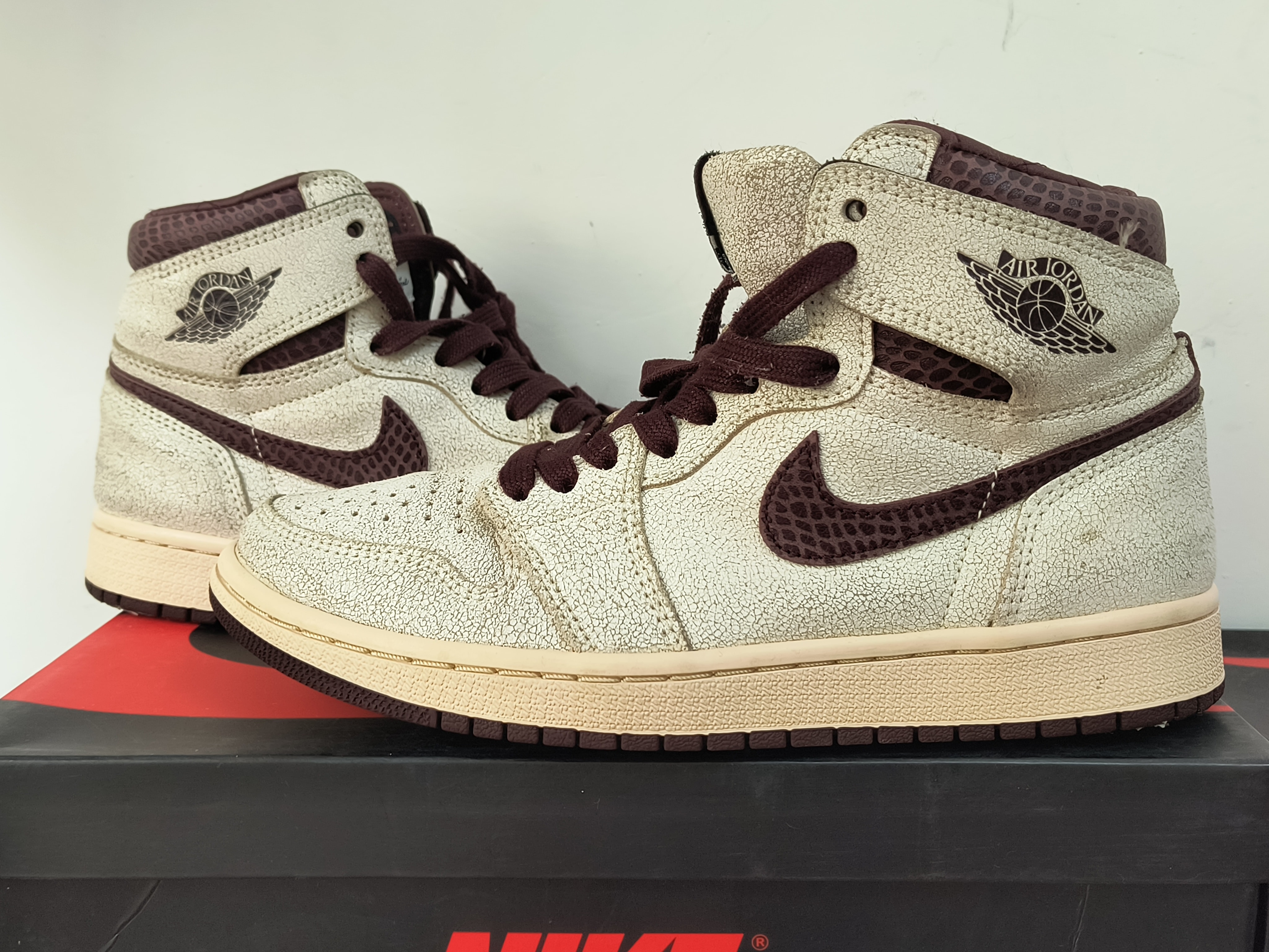 A Ma Maniere × Nike Air Jordan 1 Retro High OG "Sail and Burgundy"