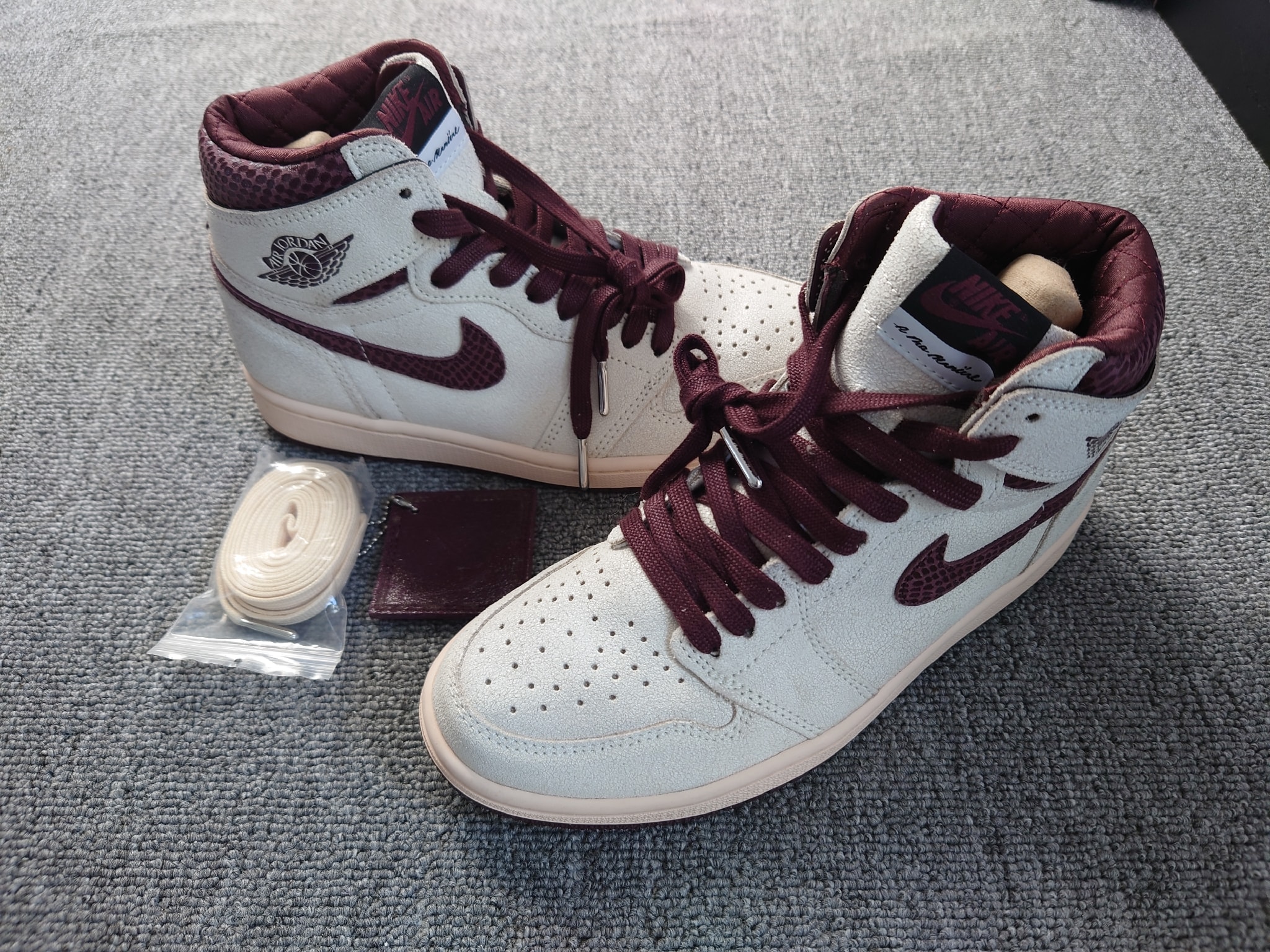 A Ma Maniere × Nike Air Jordan 1 Retro High OG "Sail and Burgundy"