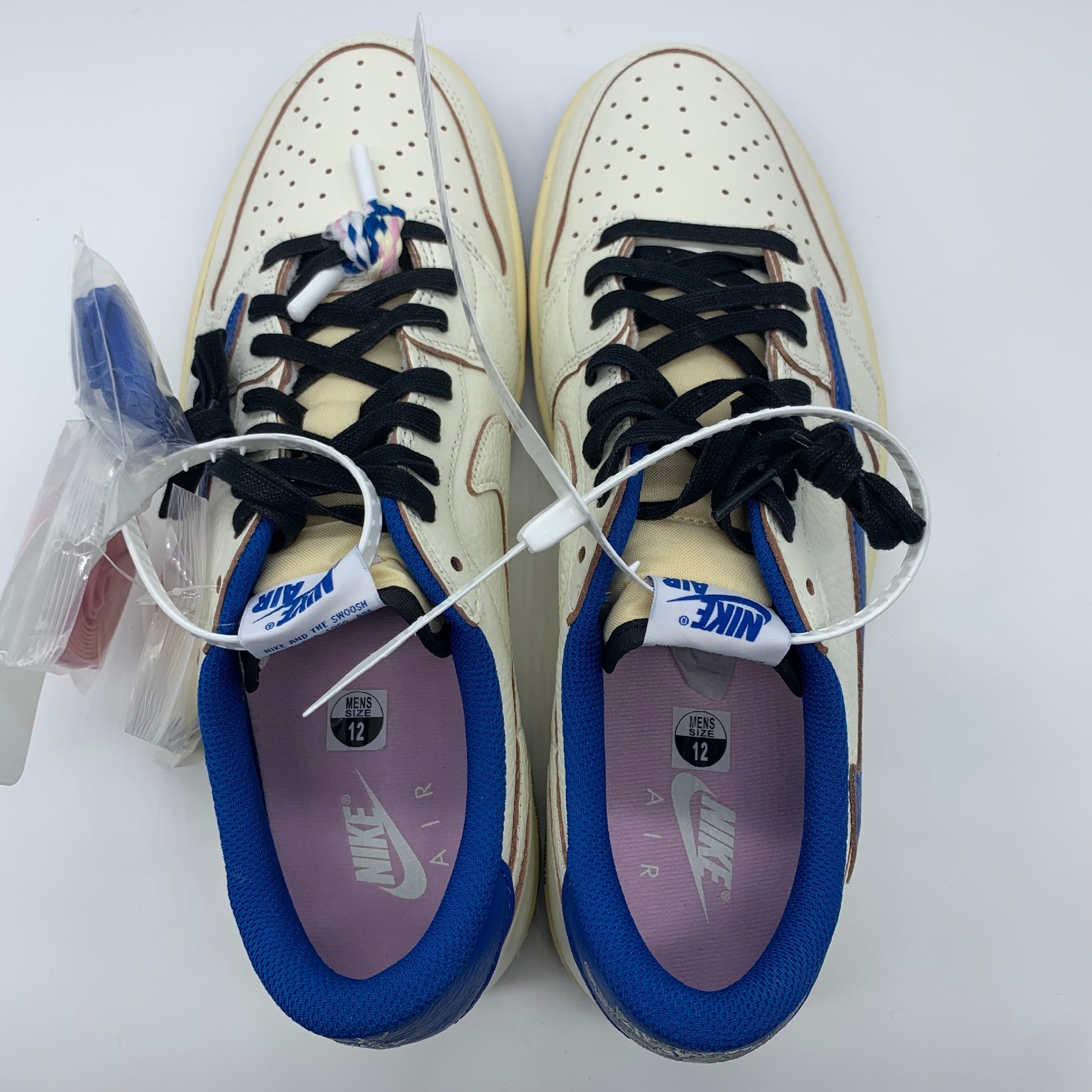 Travis Scott × fragment design × Nike Air Jordan 1 Low OG "Sail/Military Blue"