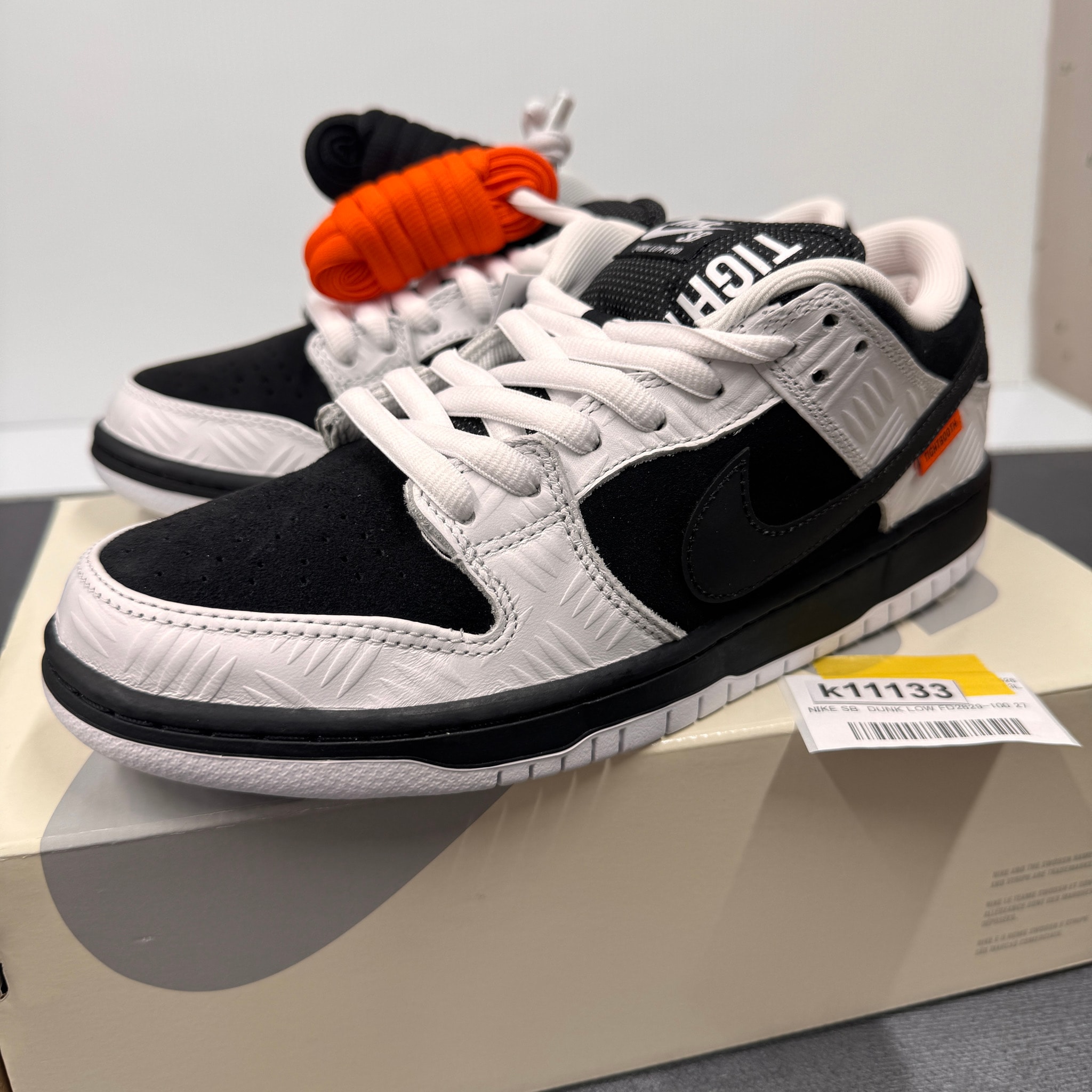 TIGHTBOOTH × Nike SB Dunk Low Pro QS "Black and White"