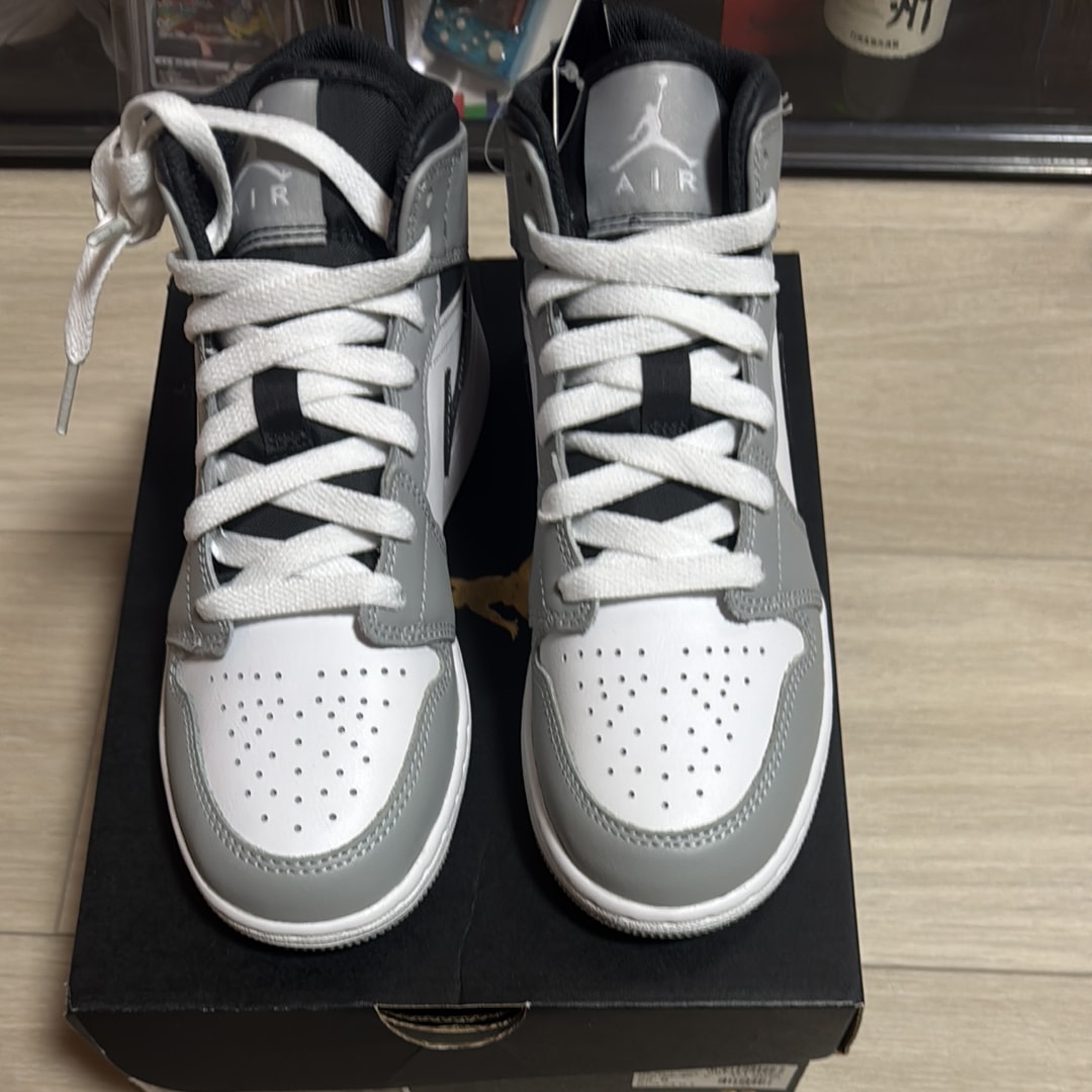 Nike GS Air Jordan 1 Mid "Grey-White/Anthracite"