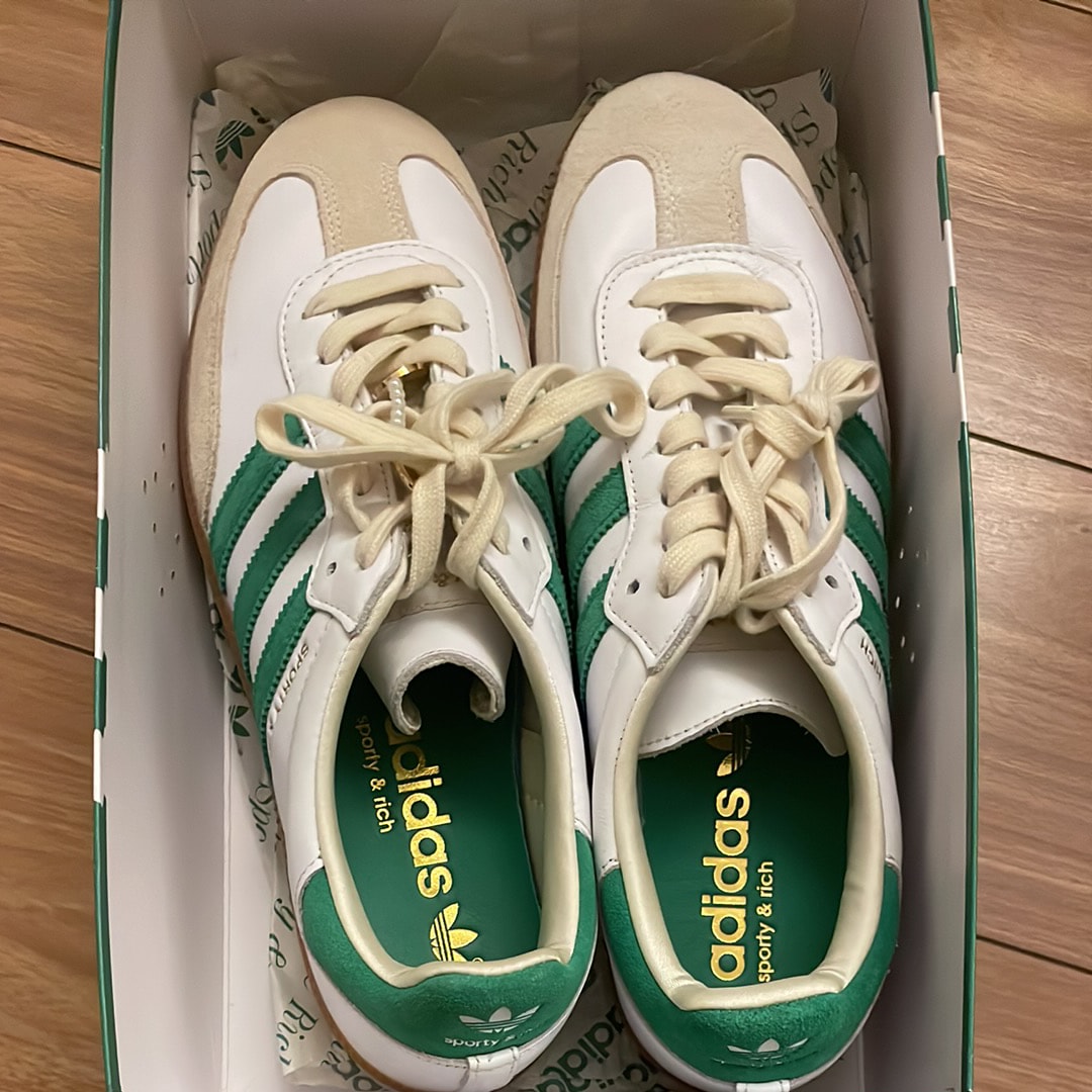 Sporty & Rich × adidas Samba OG "Footwear White/Green/Gum"