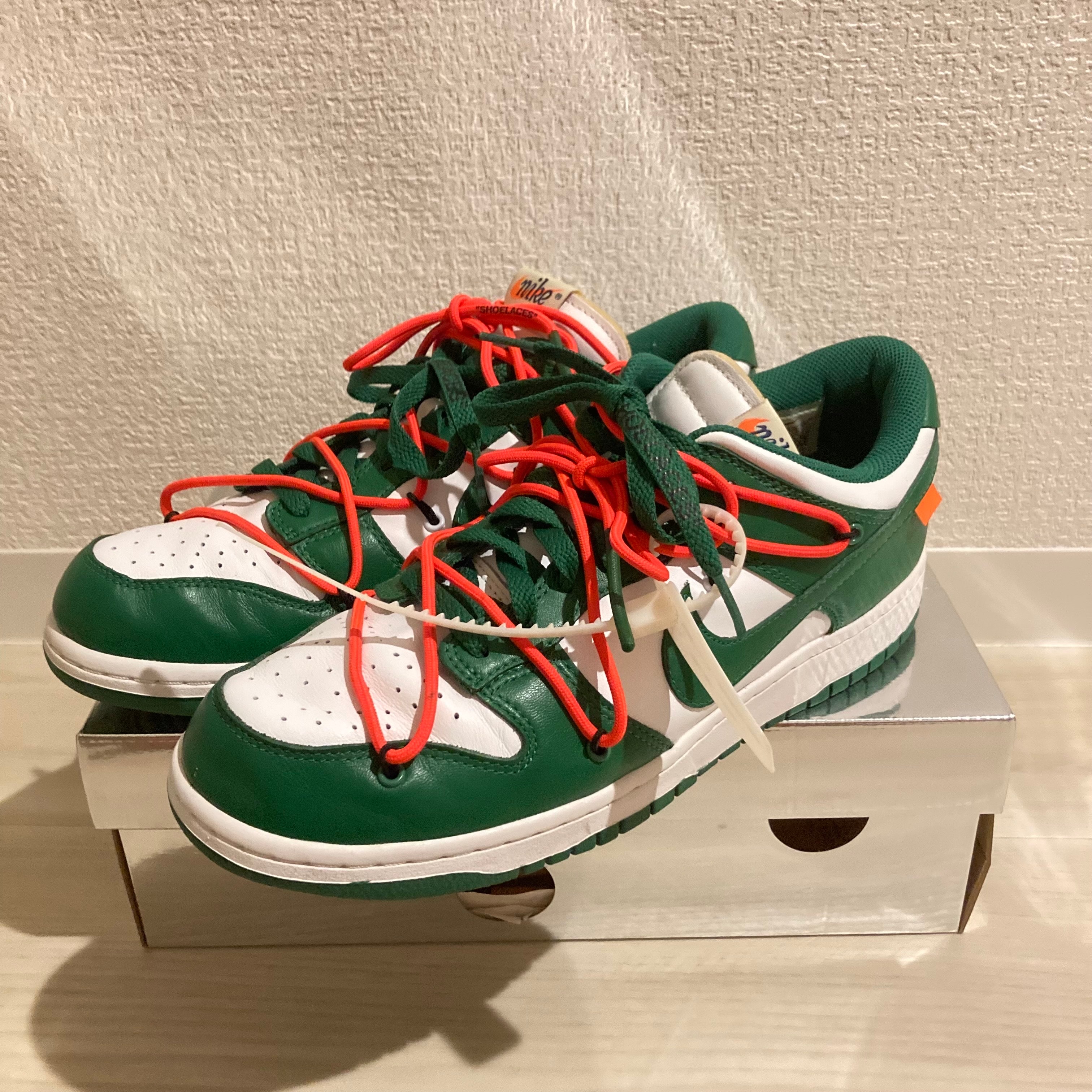 Off-White × Nike Dunk Low "White/Pine Green"