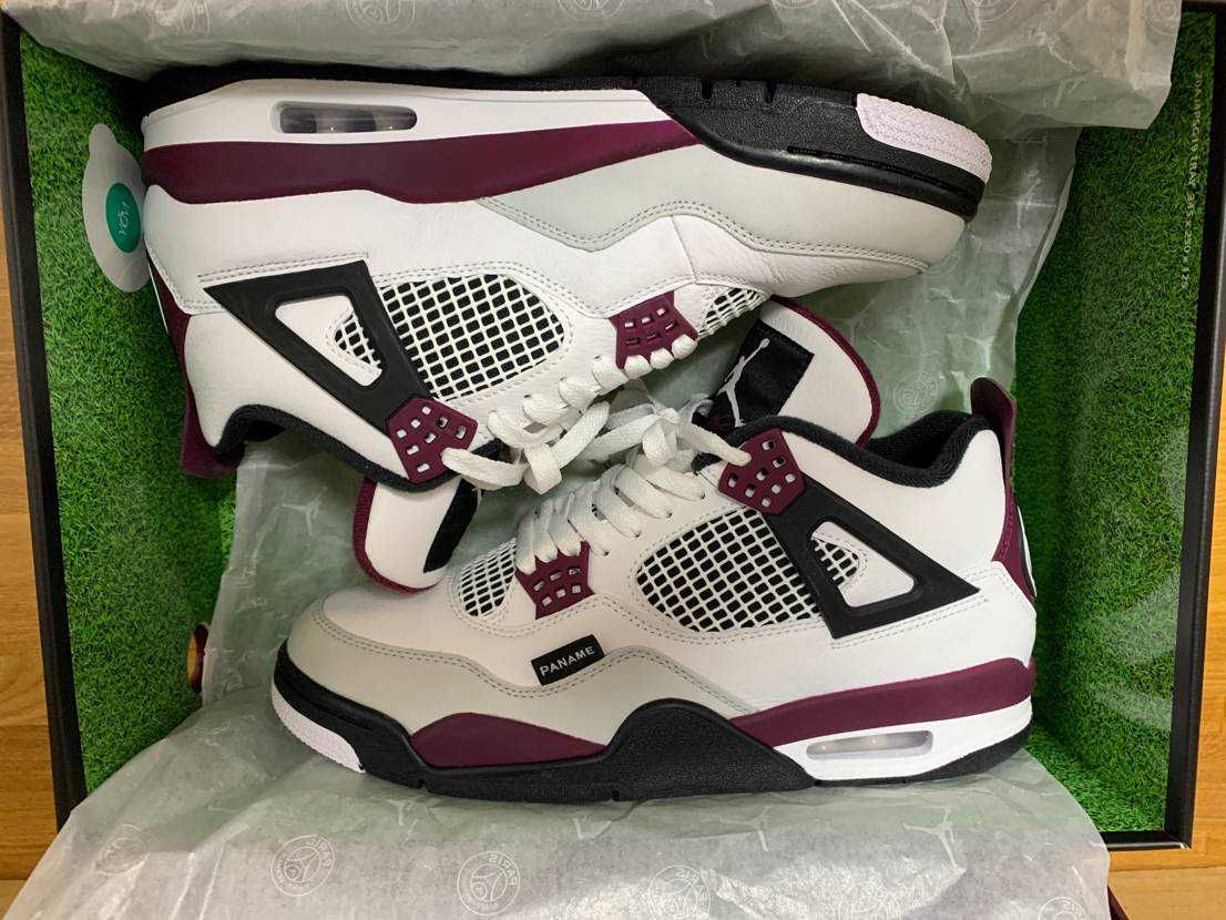 Paris Saint Germain ×Nike Air Jordan 4 Retro "White/Bordeaux/Neutral Gray"