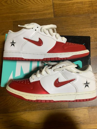 Supreme × Nike Dunk Low "Varsity Red/White"
