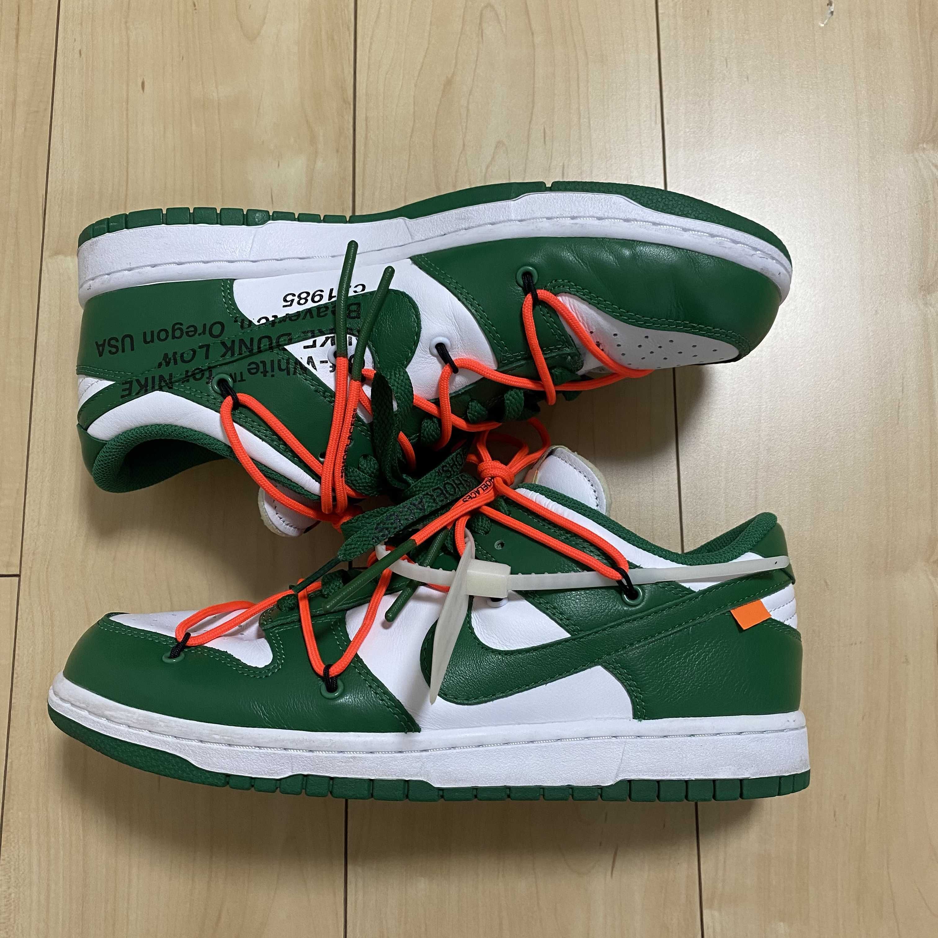 Off-White × Nike Dunk Low "White/Pine Green"