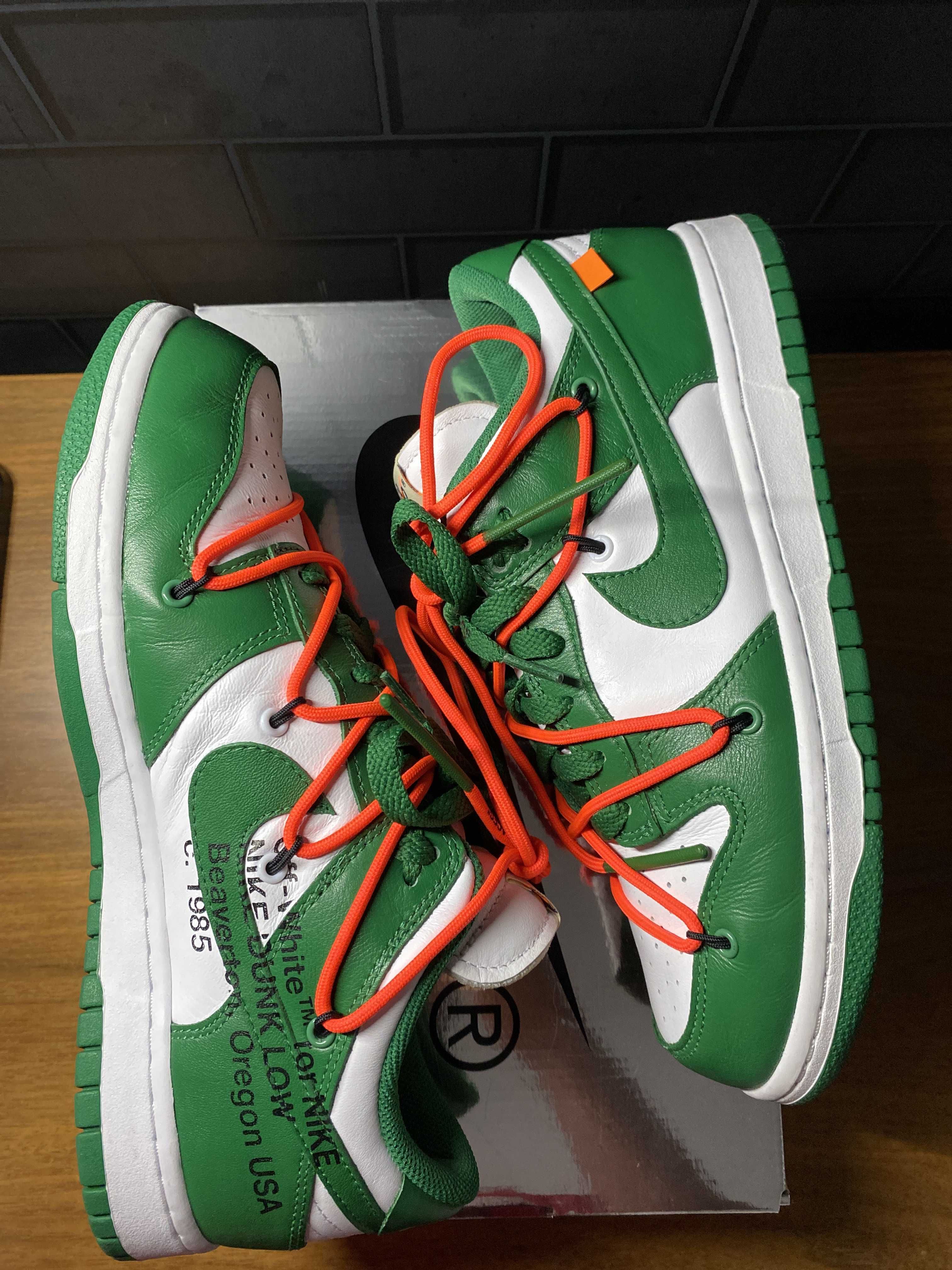 Off-White × Nike Dunk Low "White/Pine Green"