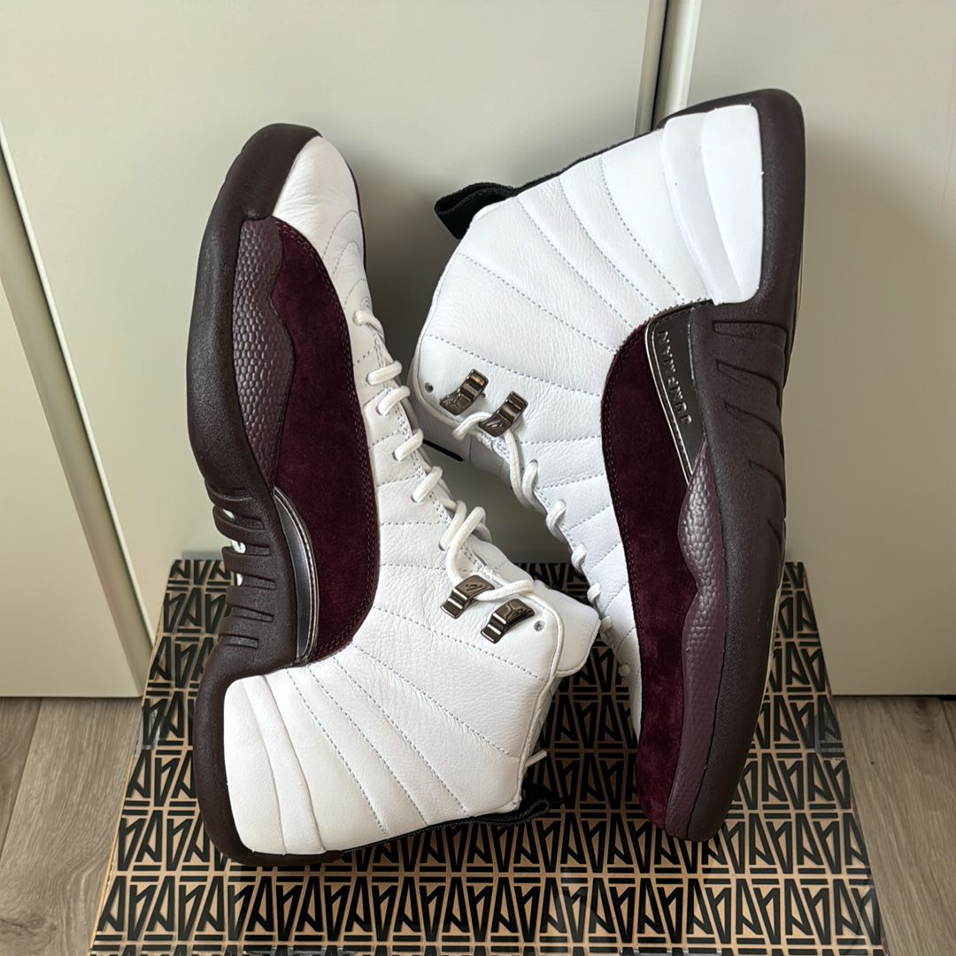 A Ma Maniere × Nike Women's Air Jordan 12 "White and Burgundy Crush"