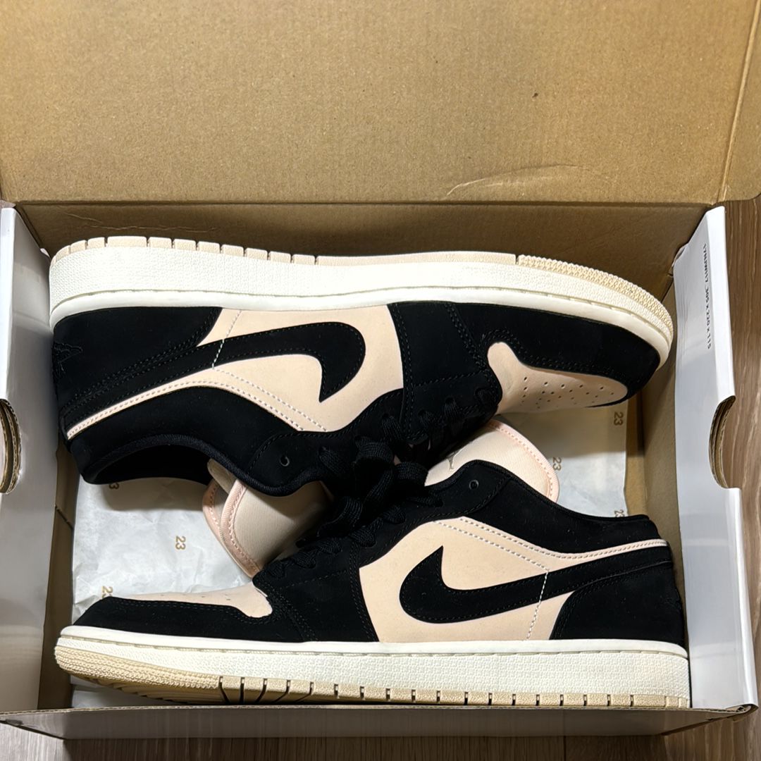 Nike Women's Air Jordan 1 Low "Black/Guava" (White Midsole)