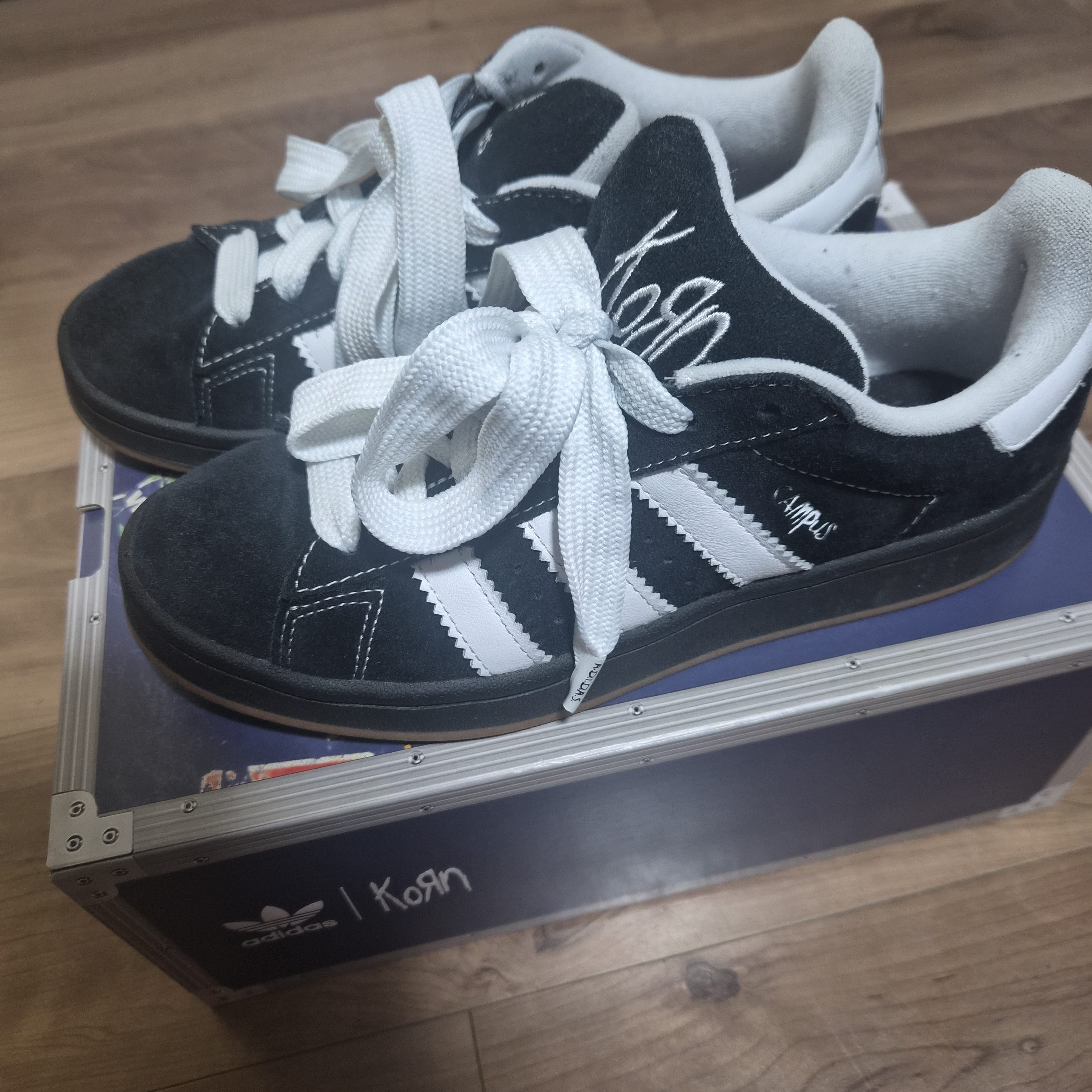 Korn × adidas Campus 00s "Black/White Gum"