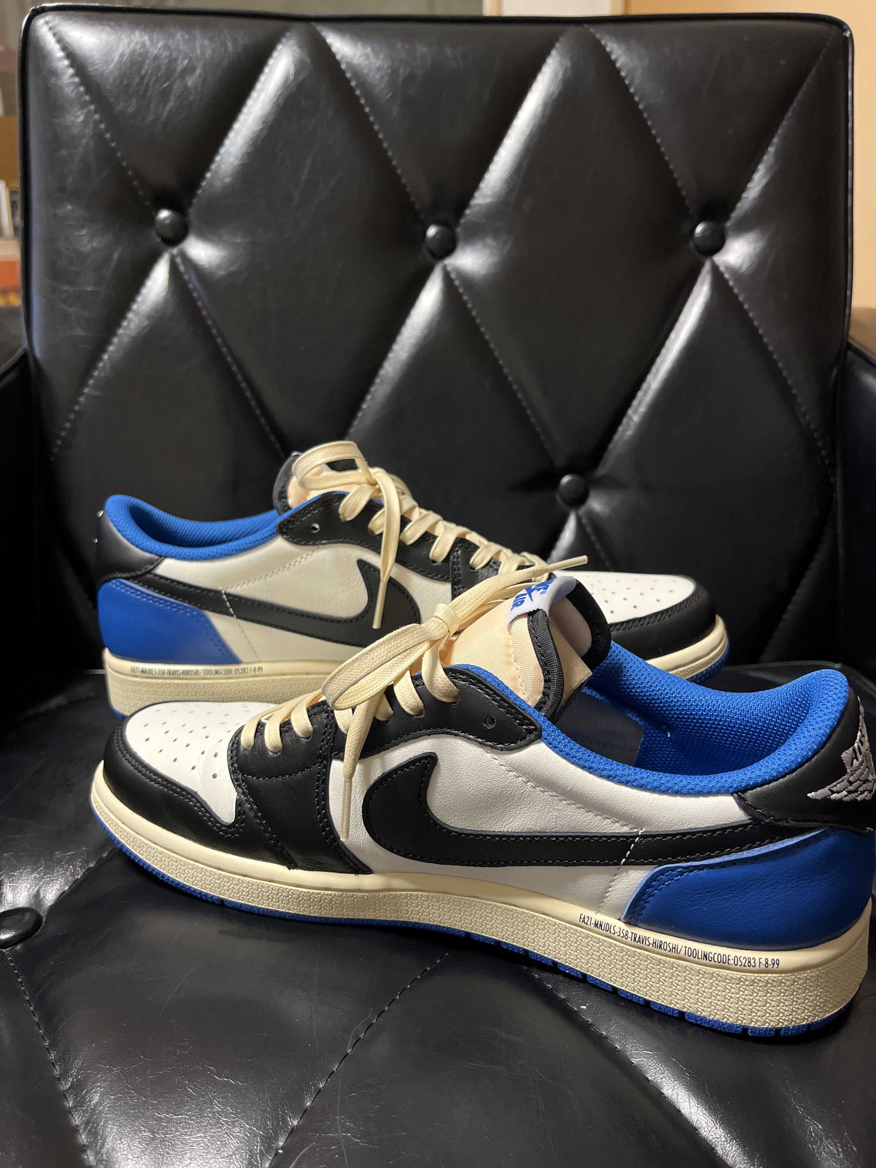 Travis Scott × fragment design × Nike Air Jordan 1 Low OG SP "Military Blue"