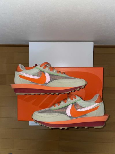 CLOT × Sacai × Nike LD Waffle "Orange Blaze"