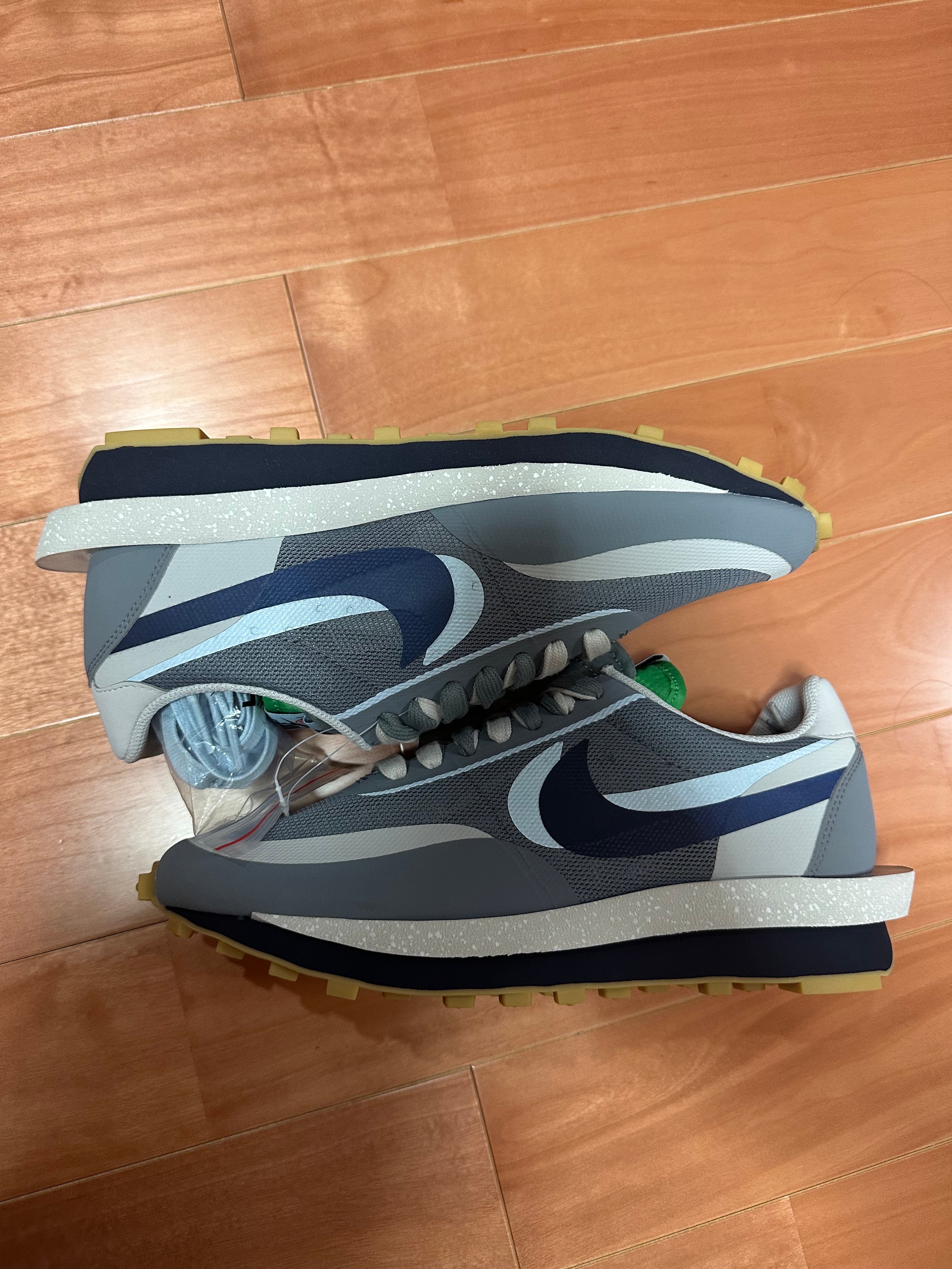 CLOT × Sacai × Nike LD Waffle "Grey Obsidian/Cool Grey"