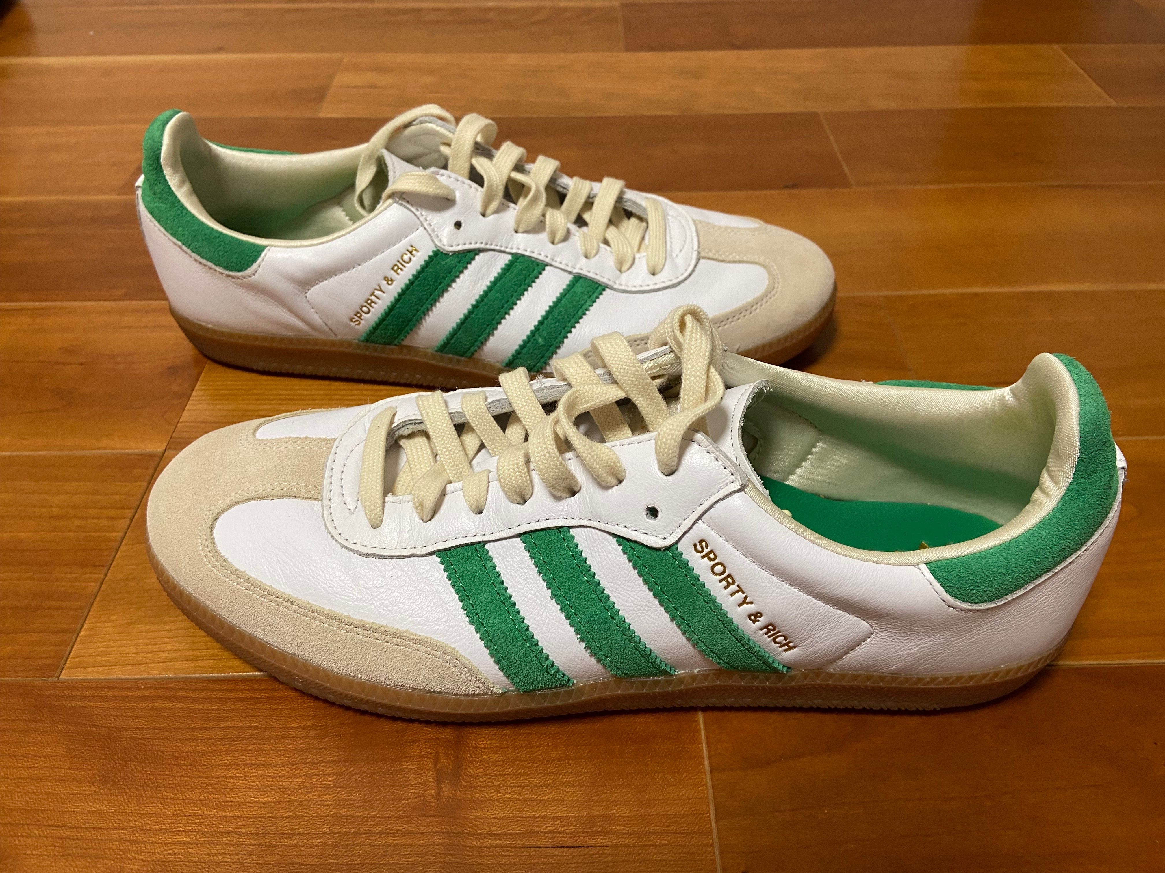 Sporty & Rich × adidas Samba OG "Footwear White/Green/Gum"