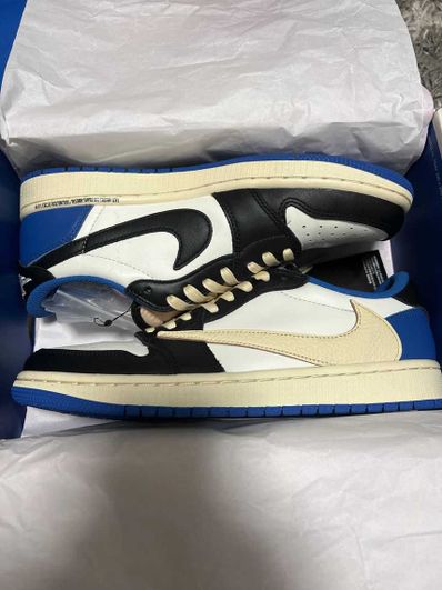 Travis Scott × fragment design × Nike Air Jordan 1 Low OG SP "Military Blue"