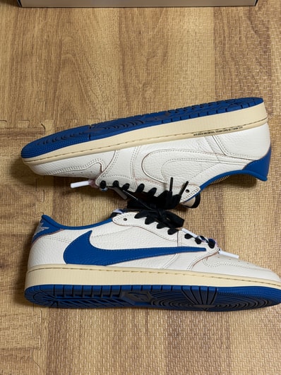 Travis Scott × fragment design × Nike Air Jordan 1 Low OG "Sail/Military Blue"