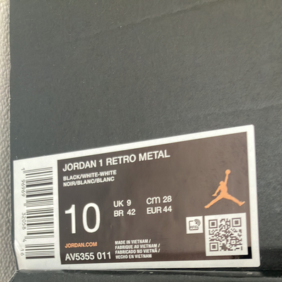 Nike Air Jordan 1 Retro Metal "Black/White"