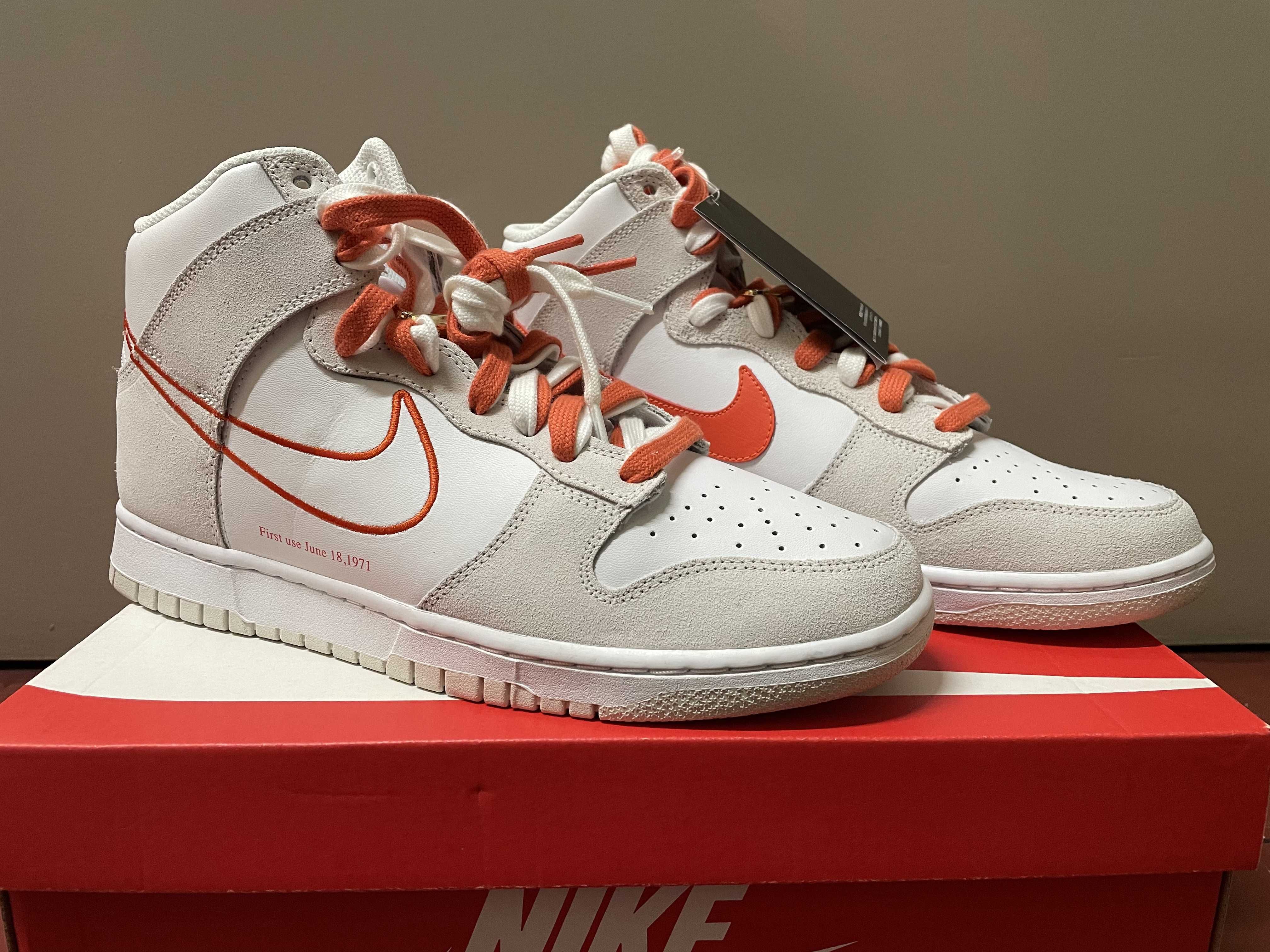 NIKE Women's DUNK HIGH SE FIRST USE "WHITE/ORANGE"