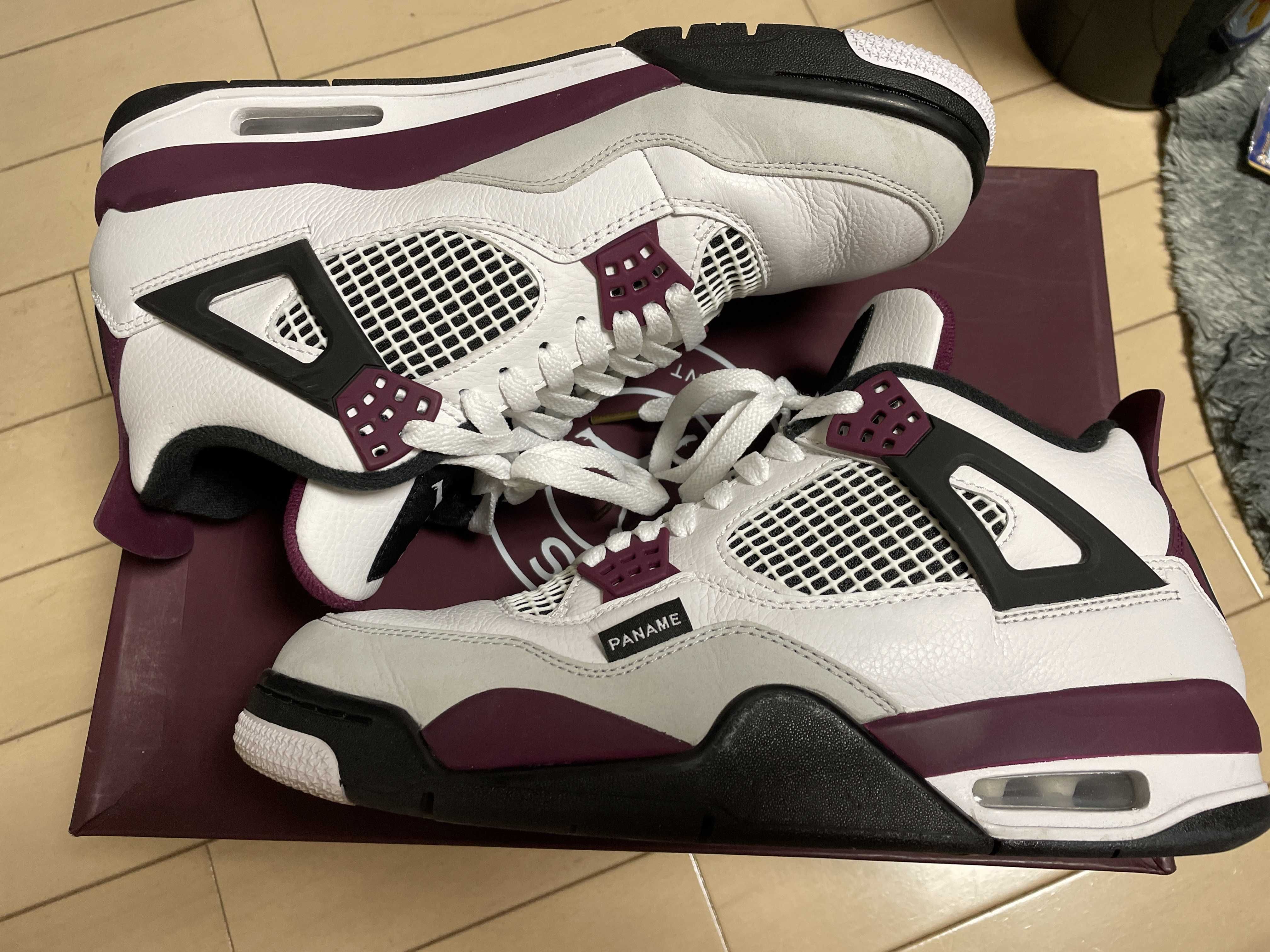 Paris Saint Germain ×Nike Air Jordan 4 Retro "White/Bordeaux/Neutral Gray"