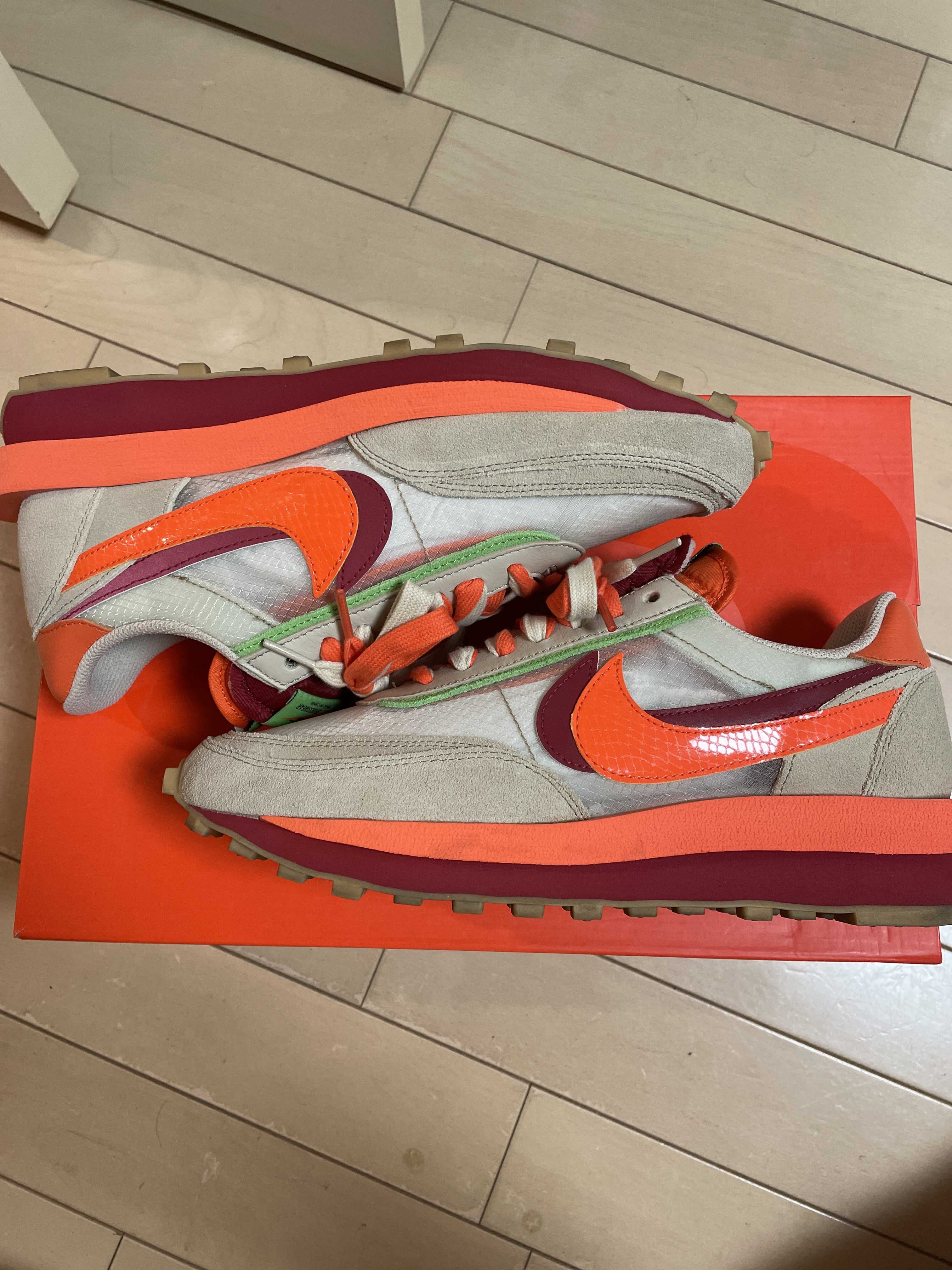 CLOT × Sacai × Nike LD Waffle "Orange Blaze"