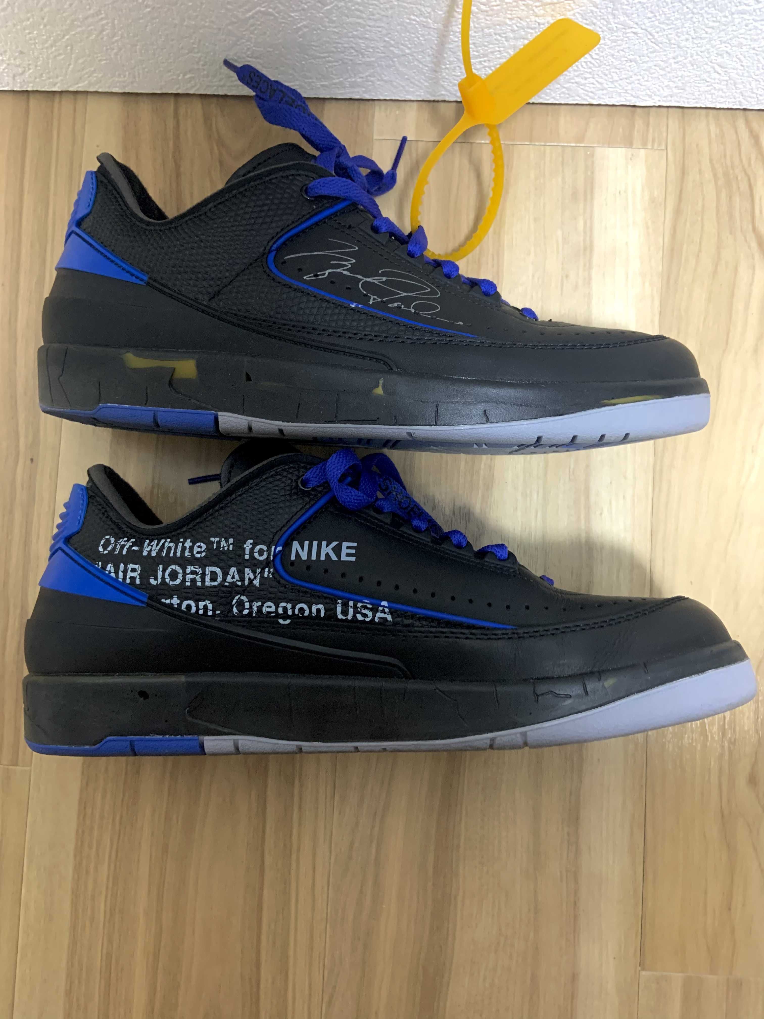 Off-White × Nike Air Jordan 2 Low "Black and Varsity Royal"