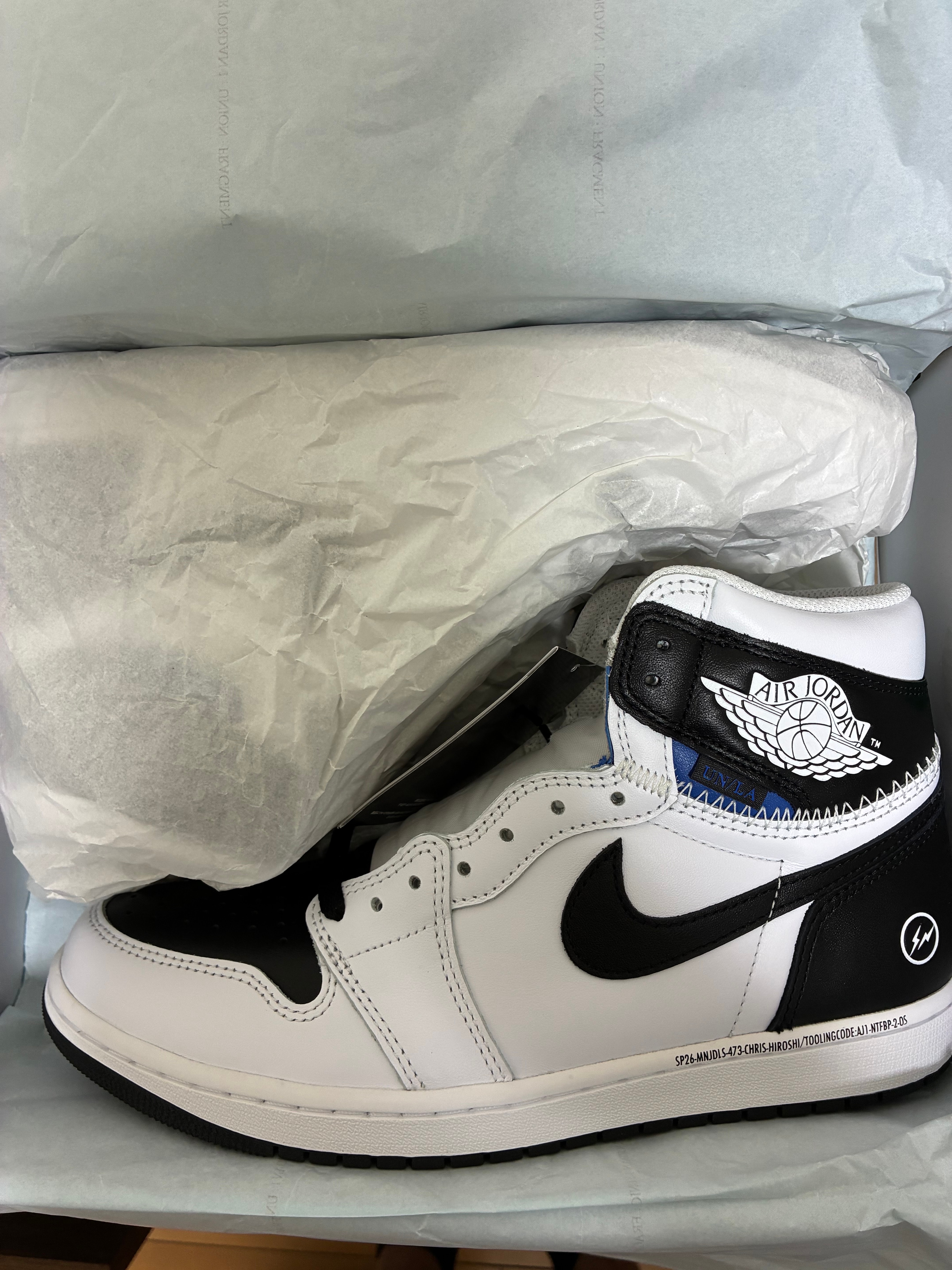 fragment design × UNION × Nike Air Jordan 1 Retro High OG "Black/White"