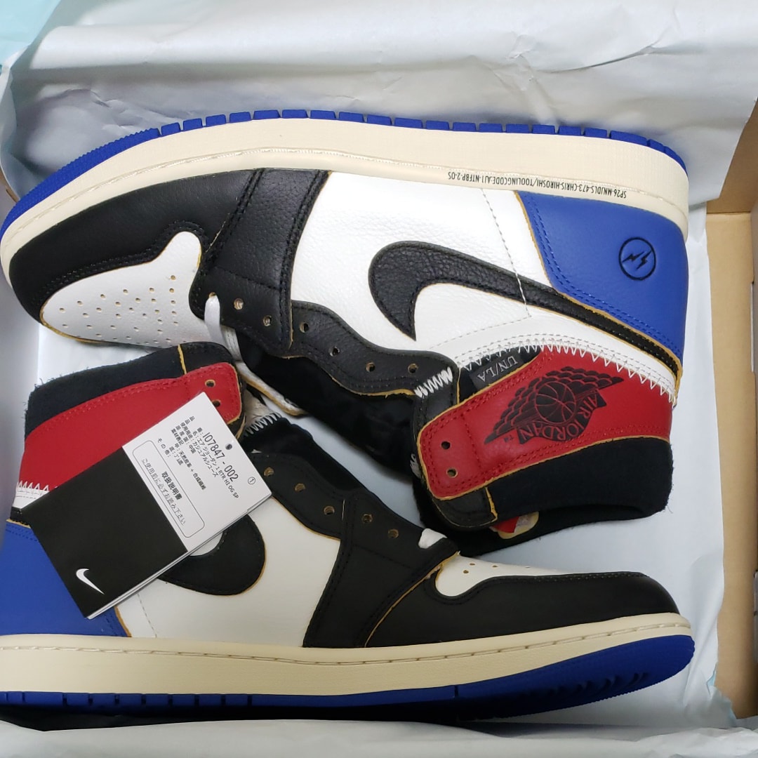 fragment design × UNION × Nike Air Jordan 1 High OG "Black/Varsity Red"