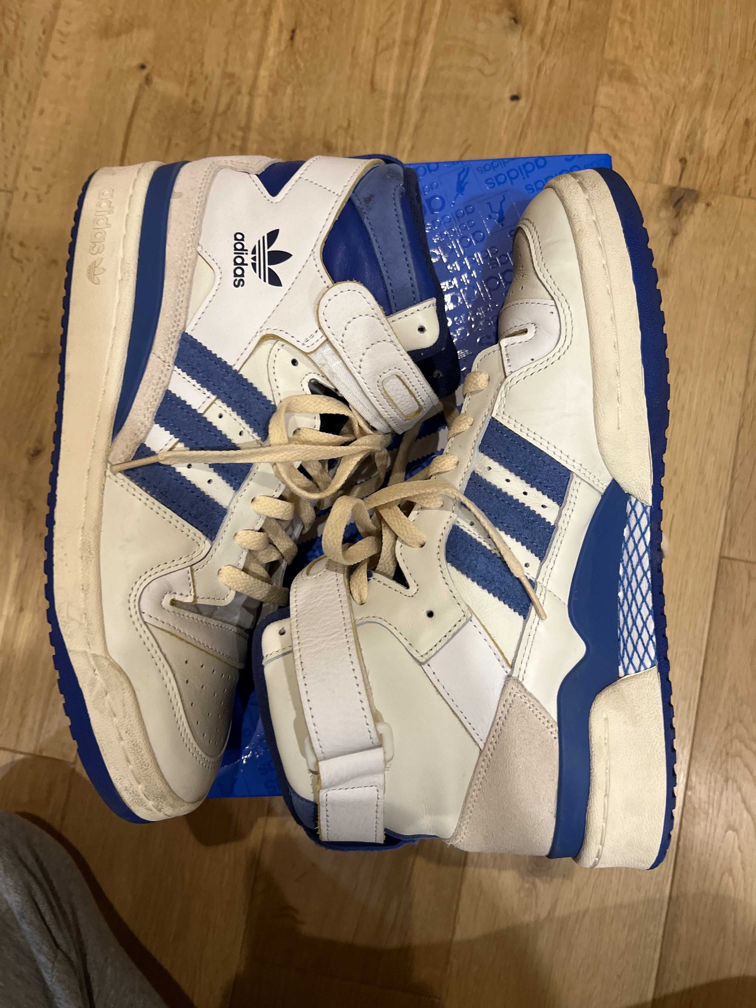 adidas Forum 84 High Blue Thread "Off White-Bright Blue/Footwear White"