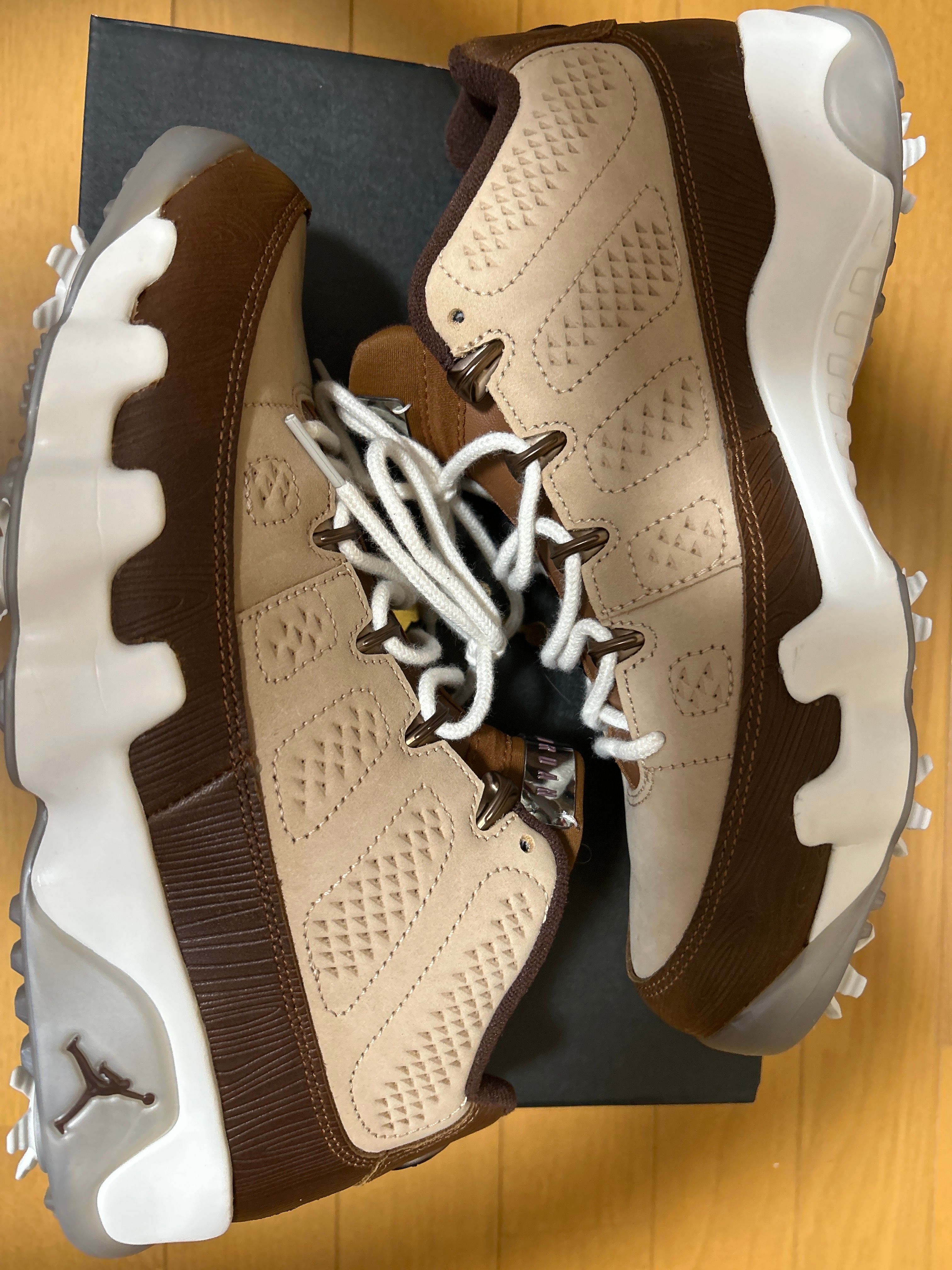 Happy Life Wood × Nike Air Jordan 9 Golf NRG "Hemp/Pecan/Sail/Earth"
