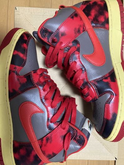 Nike Dunk High "Red Acid Wash"