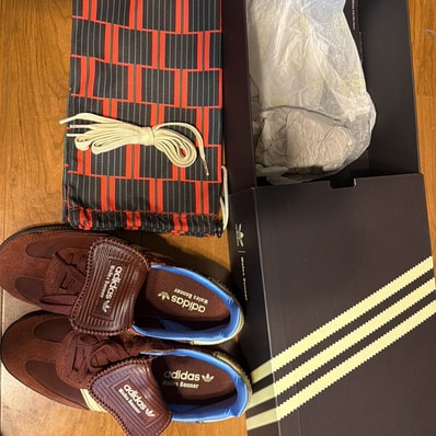 Wales Bonner × adidas Samba Nylon Low "Fox Brown/Sandy Beige/Lucky Blue"