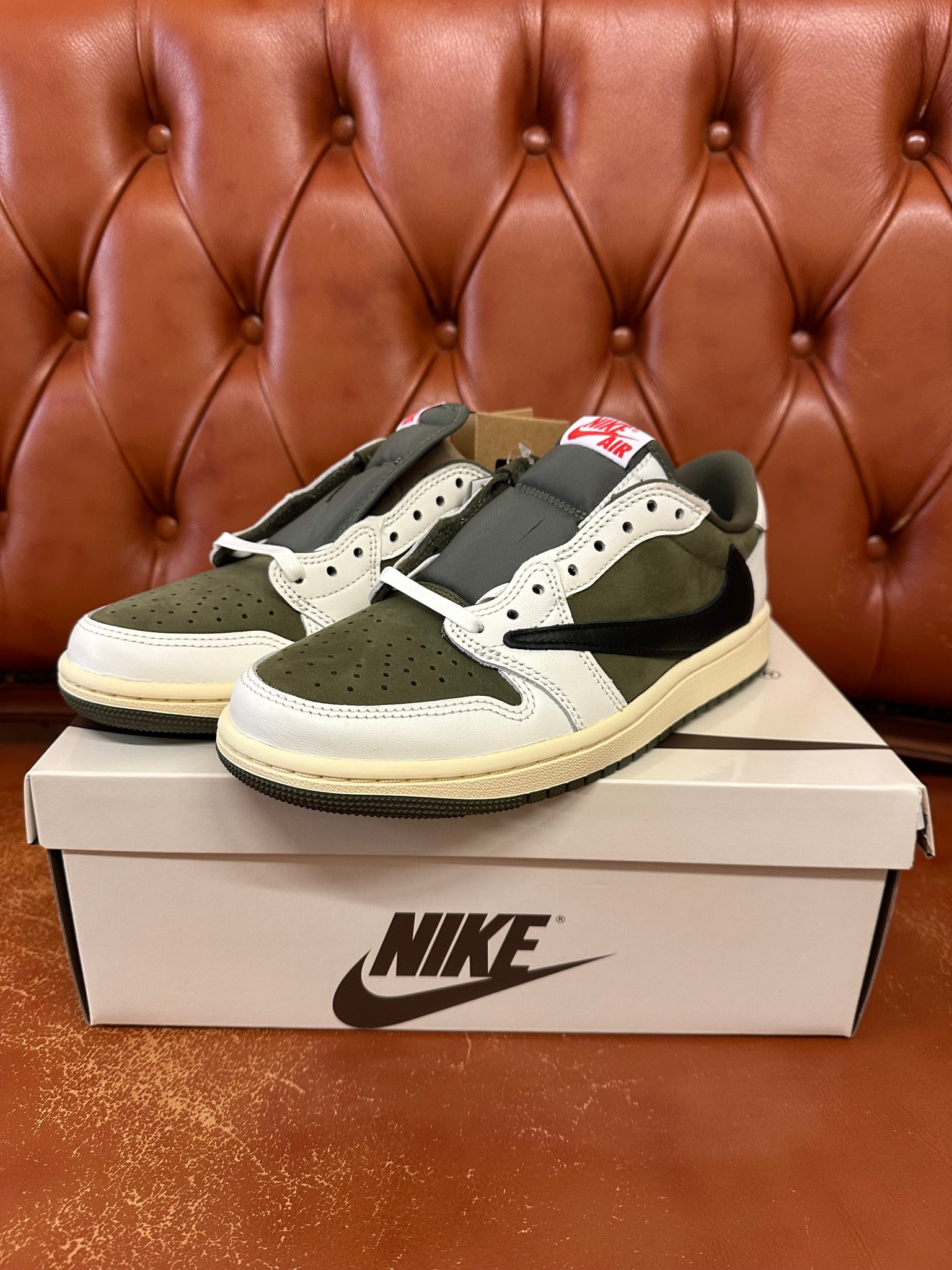 Travis Scott × Nike Air Jordan 1 Low OG SP "Reverse Olive"