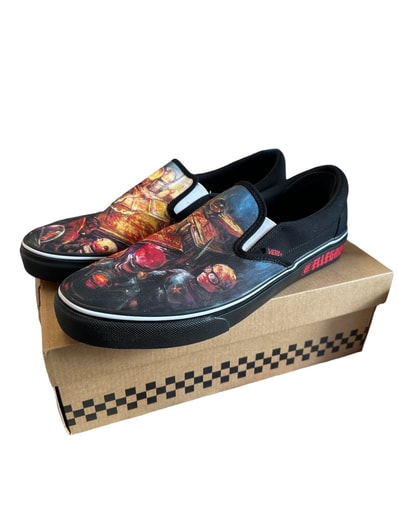 ELLEGARDEN × Vans Slip-On "Black/Red" (V98CF ELLE)