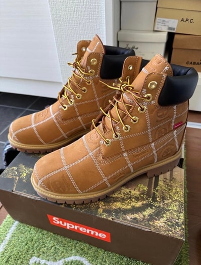 Supreme × Timberland Patchwork 6 Inch Premium Boot "Wheat"