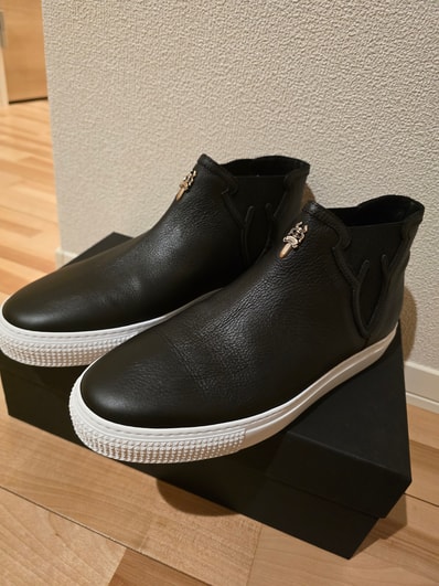 Chrome Hearts Mid Top Side Gore Leather Sneaker "Black/White"