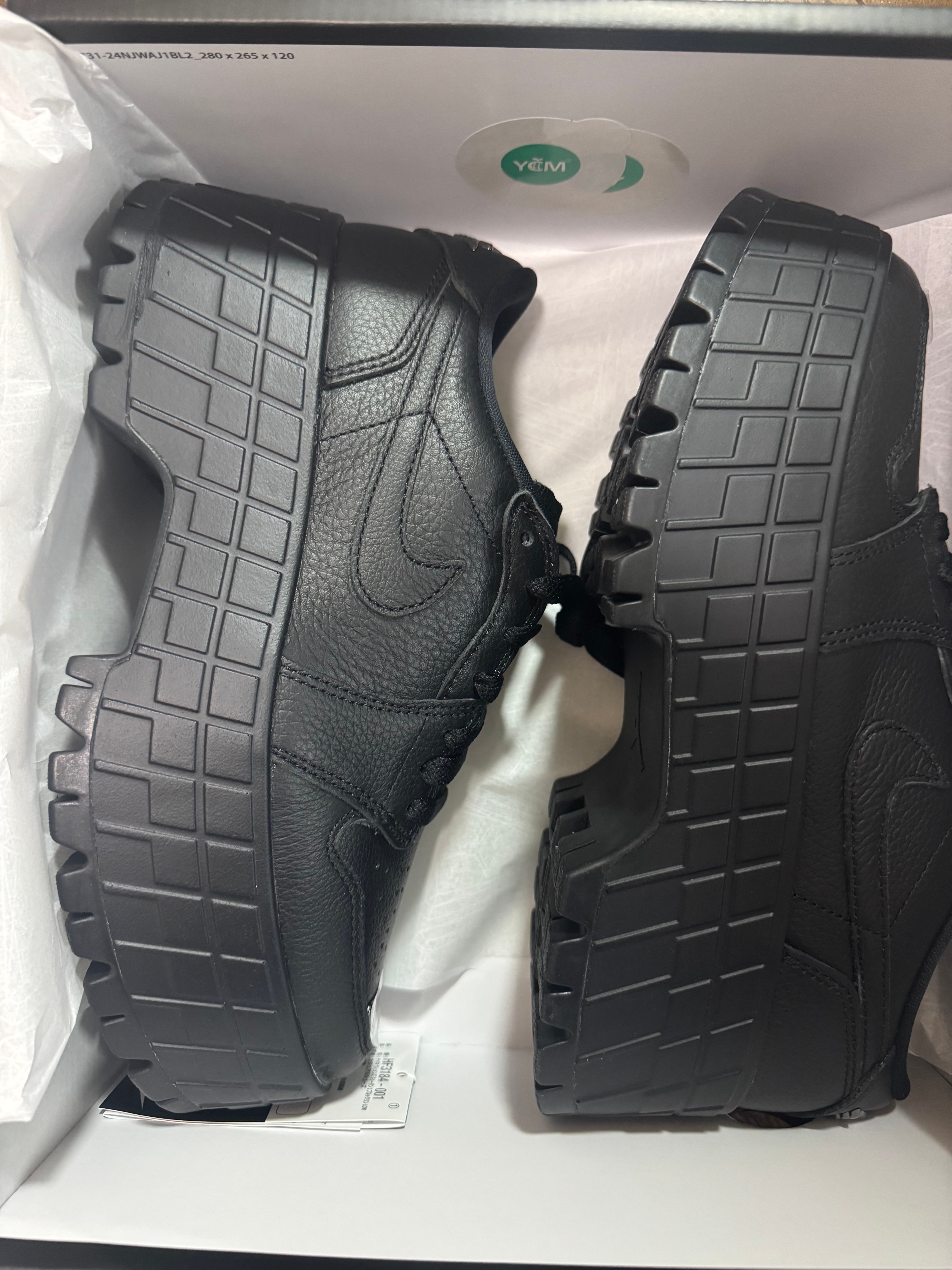 Nike Women's Air Jordan 1 Brooklyn Low "Black/White/Metallic Black"