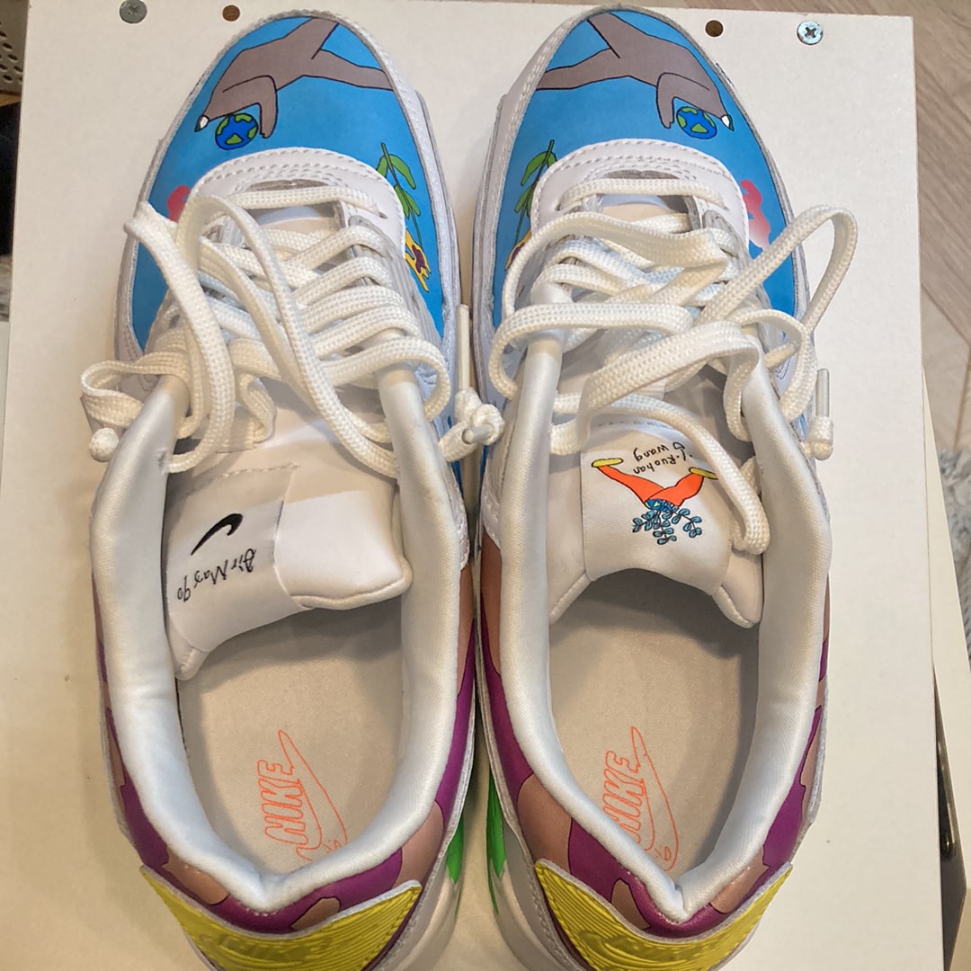 RUOHAN WANG × NIKE AIR MAX 90 FLYLEATHER "WHITE/MULTI COLOR"