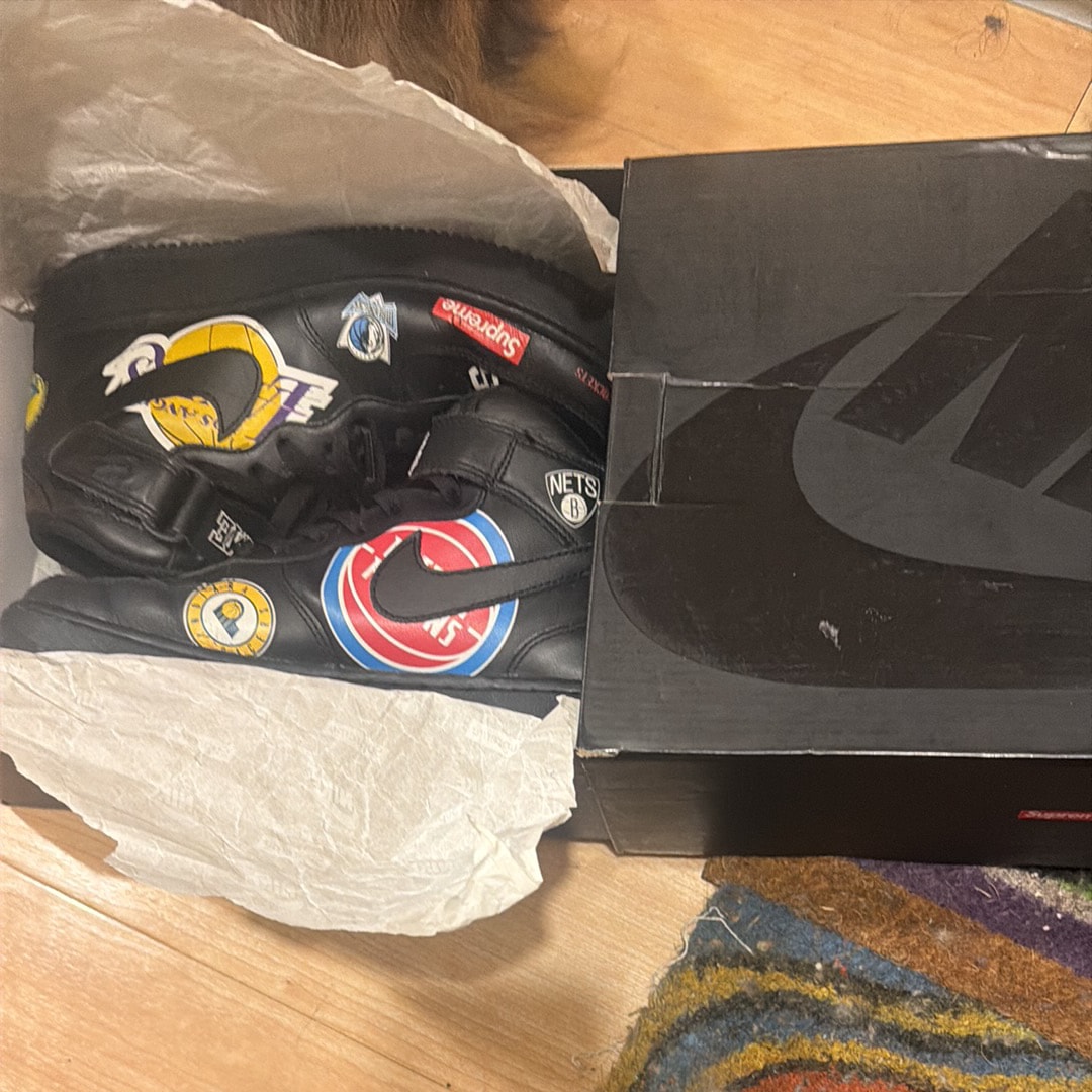 Supreme × NBA × Nike Air Force 1 Mid '07 "Black"