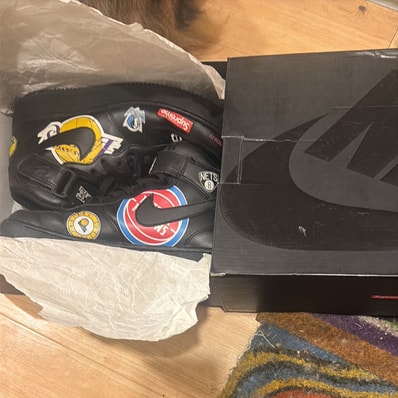 Supreme × NBA × Nike Air Force 1 Mid '07 "Black"
