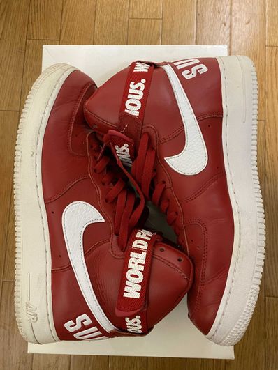 Supreme × Nike Air Force 1 High World Famous "Red"