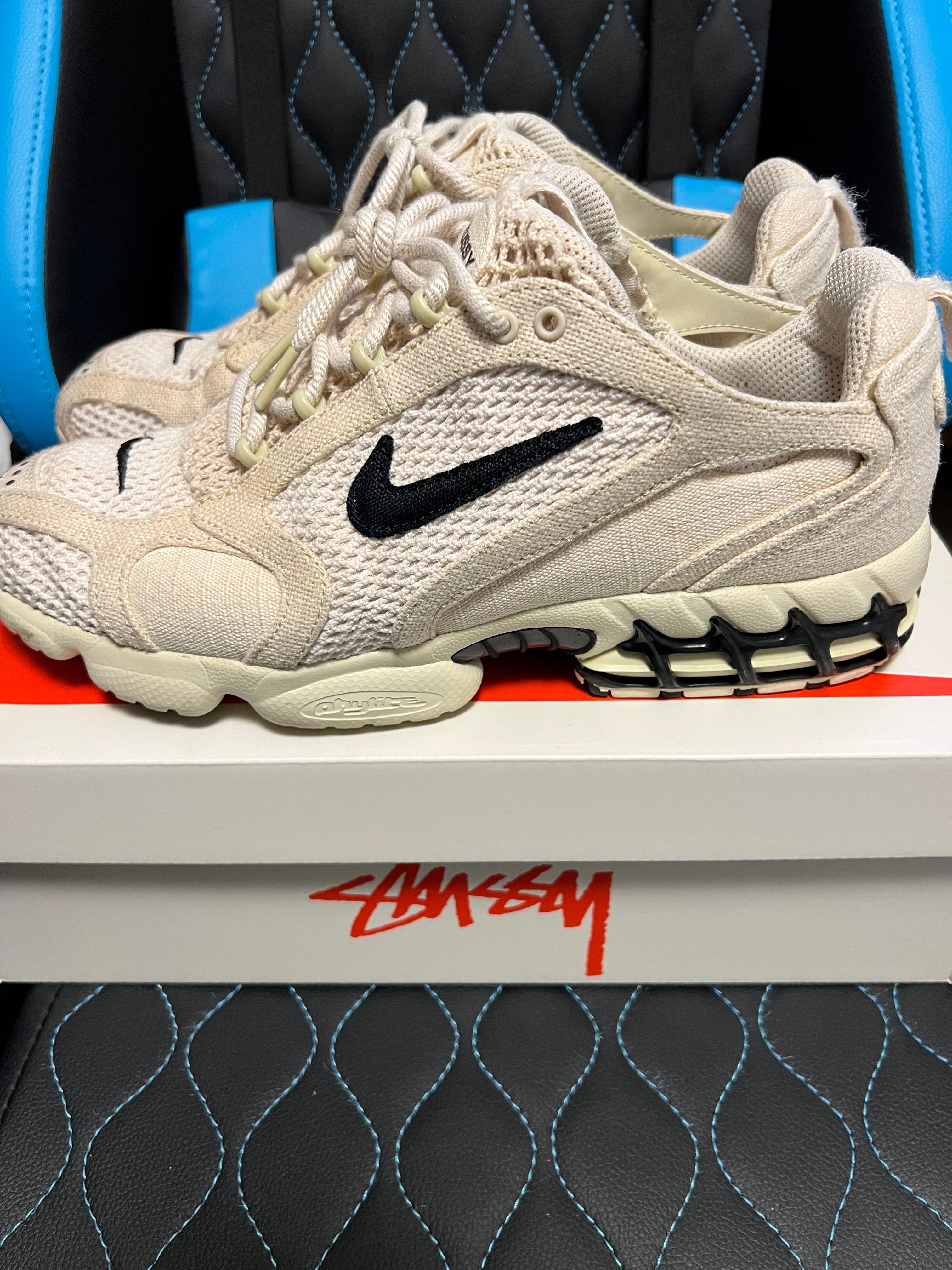 Stussy × Nike Air Zoom Spiridon CG 2 "Fossil/Black"